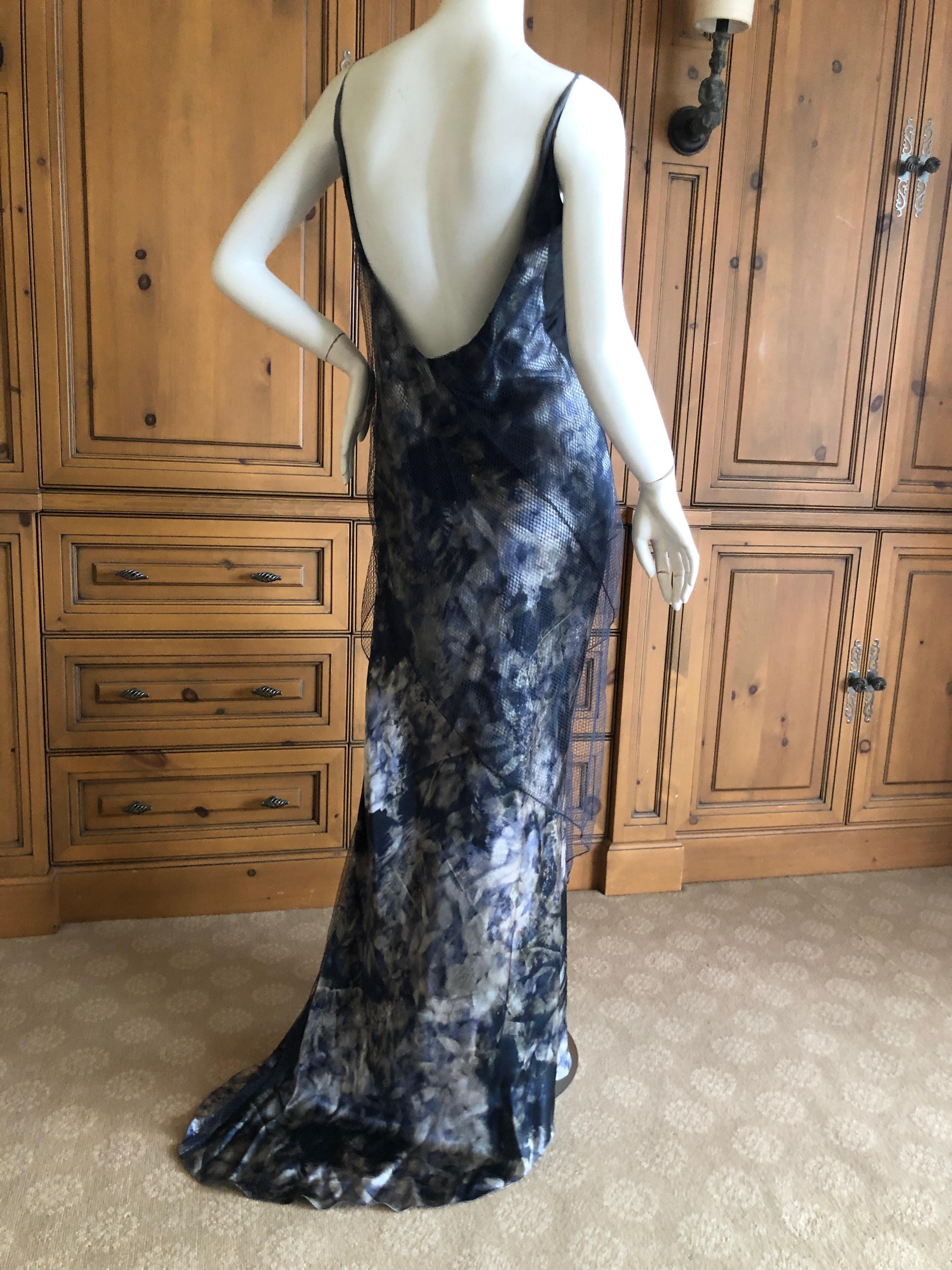 Women's Nina Ricci by Olivier Theyskens Silk Floral Evening Dress w Net Overlay  New Tag For Sale