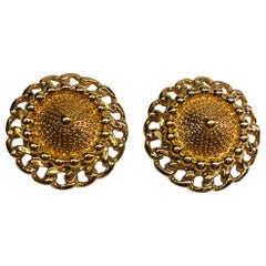 Nina Ricci Chain link 1980s Button Earrings