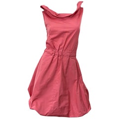 Nina Ricci Y2K Koralle Rosa Lachs Größe 40 / US 10 Avantgarde Kleid mit Blasensaum