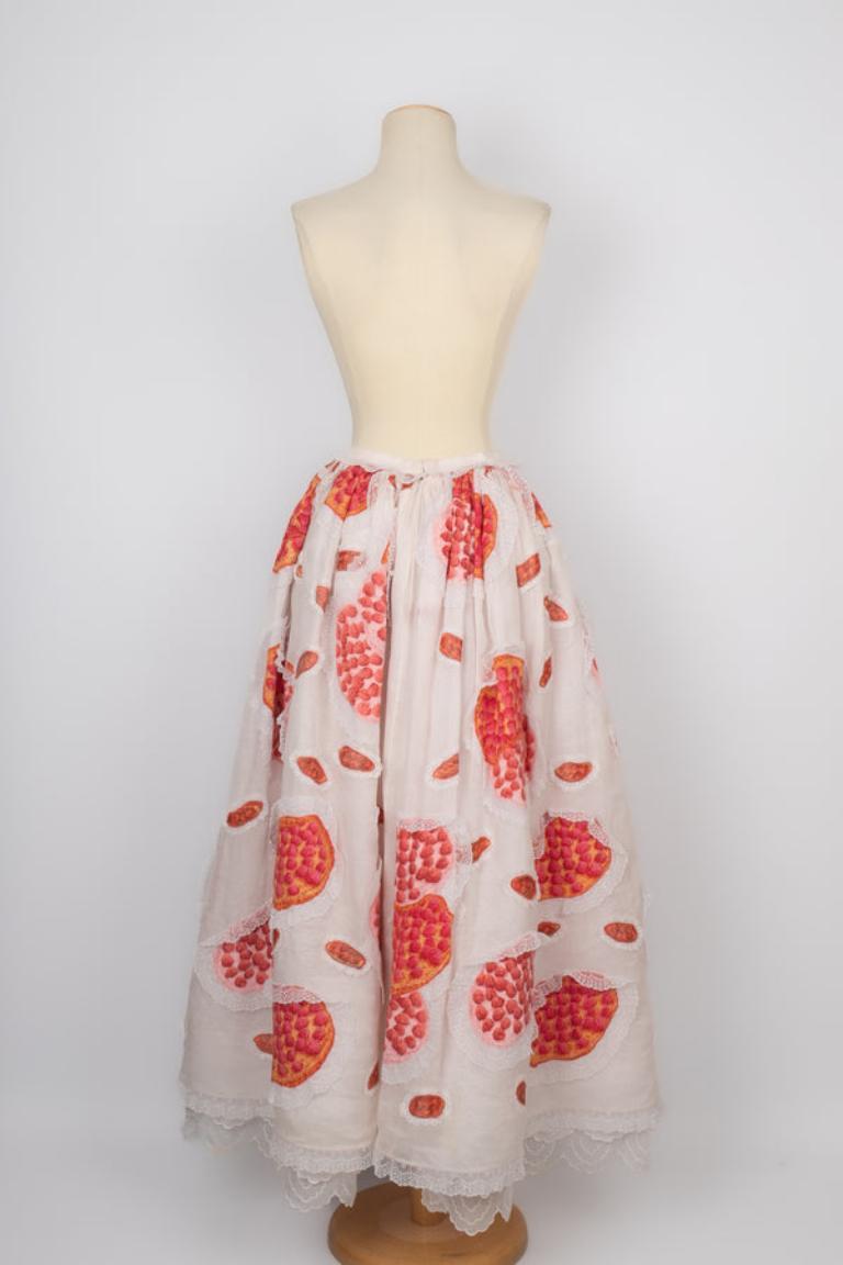Nina Ricci Cotton Organdie Maxi Skirt In Excellent Condition For Sale In SAINT-OUEN-SUR-SEINE, FR