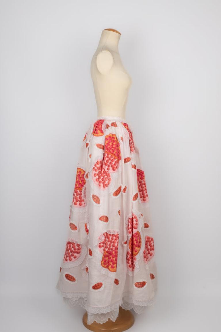 Women's Nina Ricci Cotton Organdie Maxi Skirt For Sale