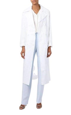 New Nina Ricci Cotton Organza Mesh Double Breasted Overcoat FR 42