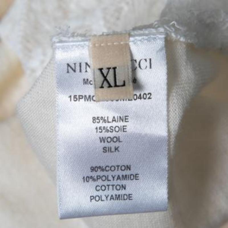 Nina Ricci Cárdigan de punto y encaje a rayas crema XL en venta 5
