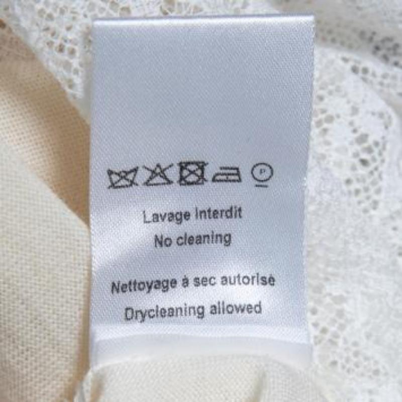 Nina Ricci Cárdigan de punto y encaje a rayas crema XL en venta 6