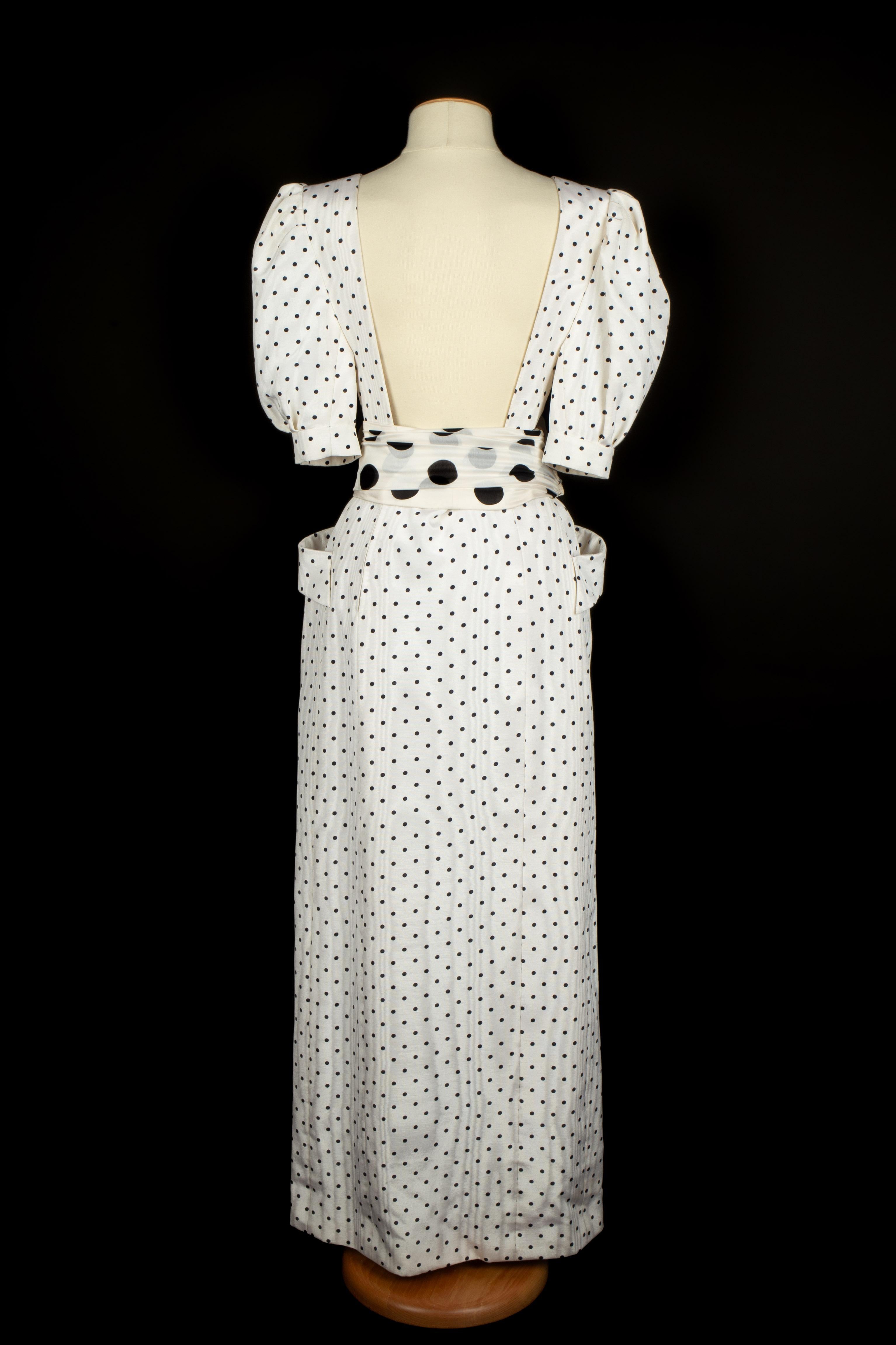 Nina Ricci abito a pois Haute Couture In condizioni ottime in vendita a SAINT-OUEN-SUR-SEINE, FR