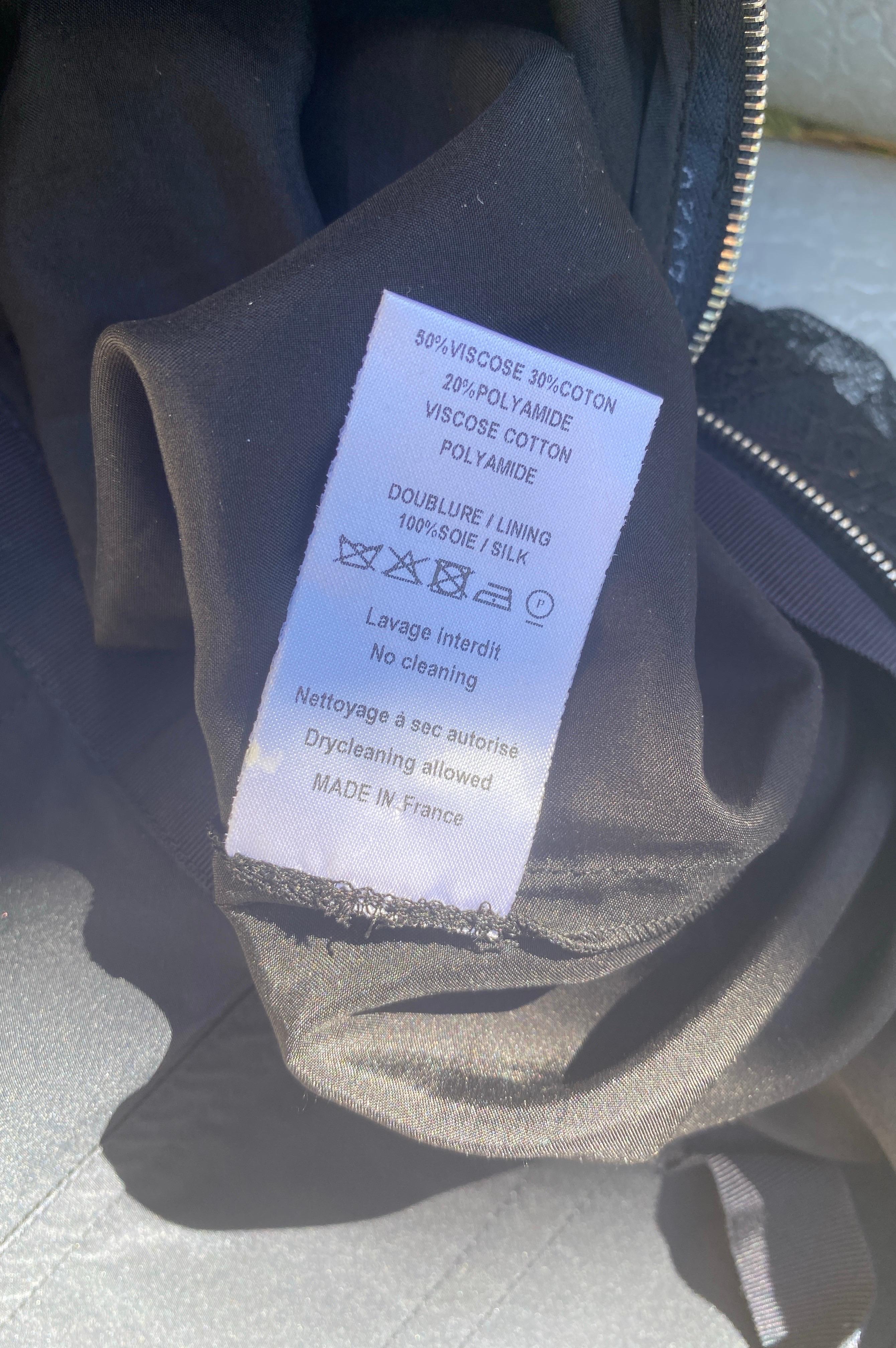 Nina Ricci Drapiert Schwarz Spitze CHIC Französisch trägerlosen Kleid w / Zug Größe EU36 US 4 im Angebot 9