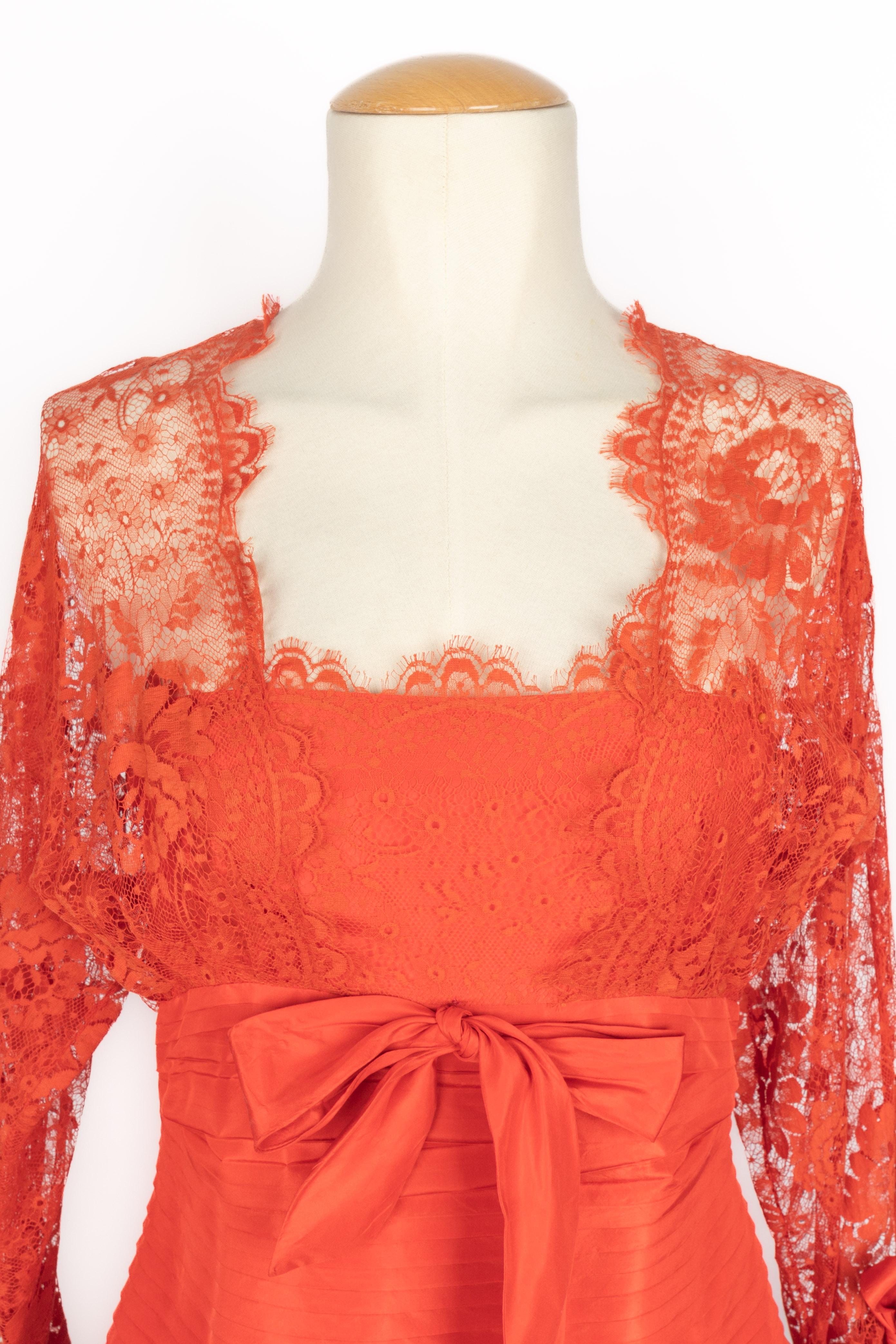 Rosso Abito Nina Ricci Haute Couture in vendita