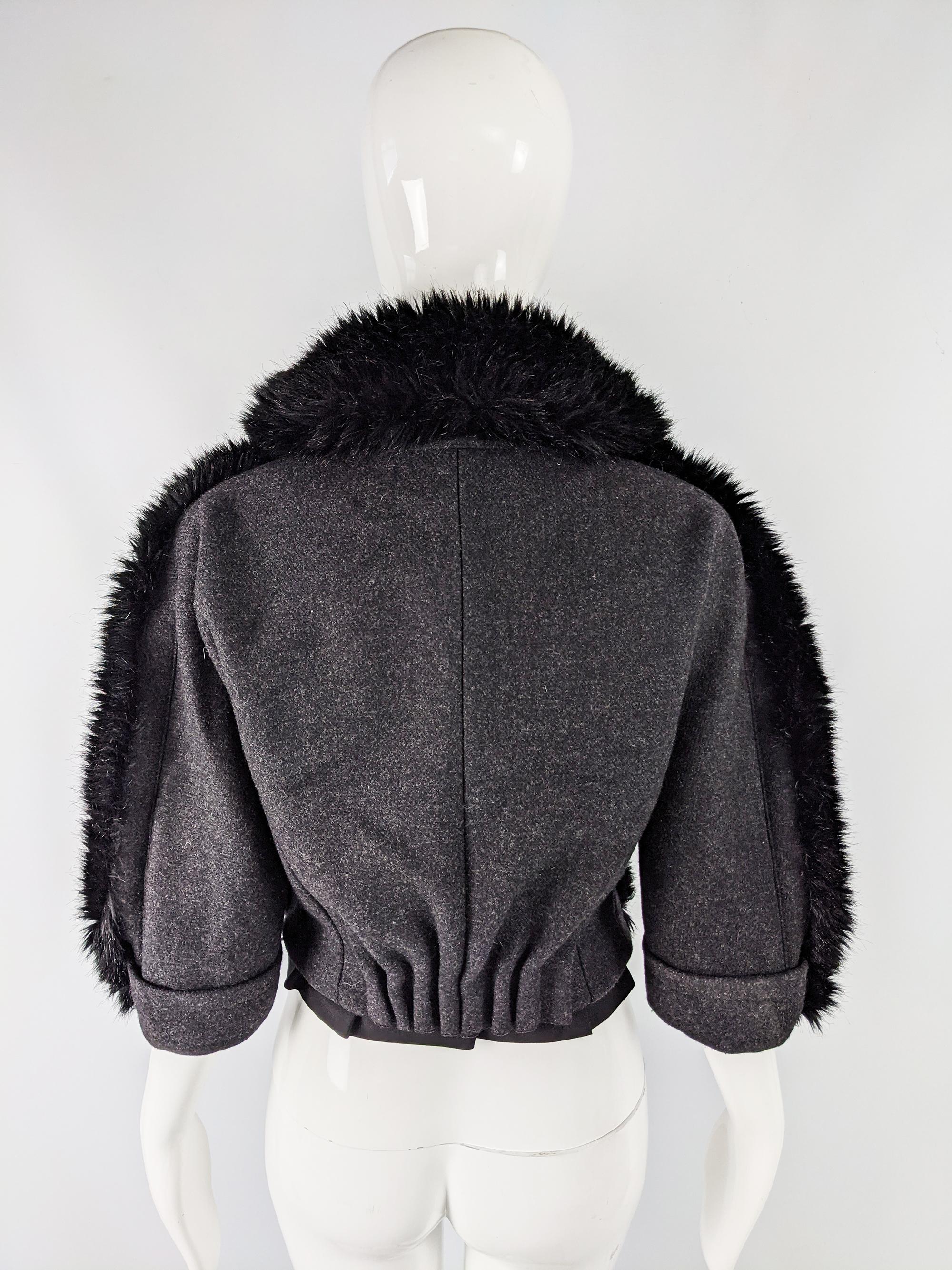 Women's Nina Ricci Faux Fur Wool & Cashmere Jacket