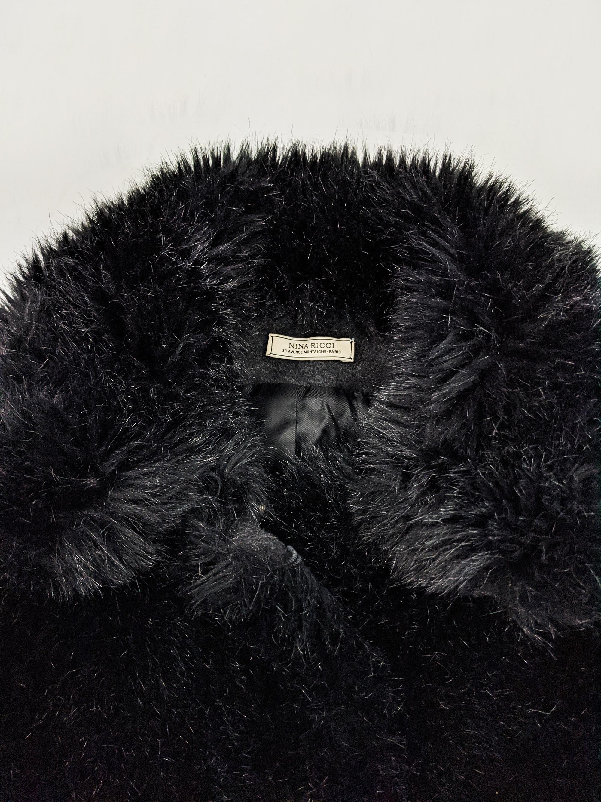 Nina Ricci Faux Fur Wool & Cashmere Jacket For Sale 1
