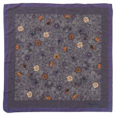 Nina Ricci Floral Purple Silk Summer Neckerchief