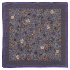 Nina Ricci Floral Purple Silk Summer Neckerchief 