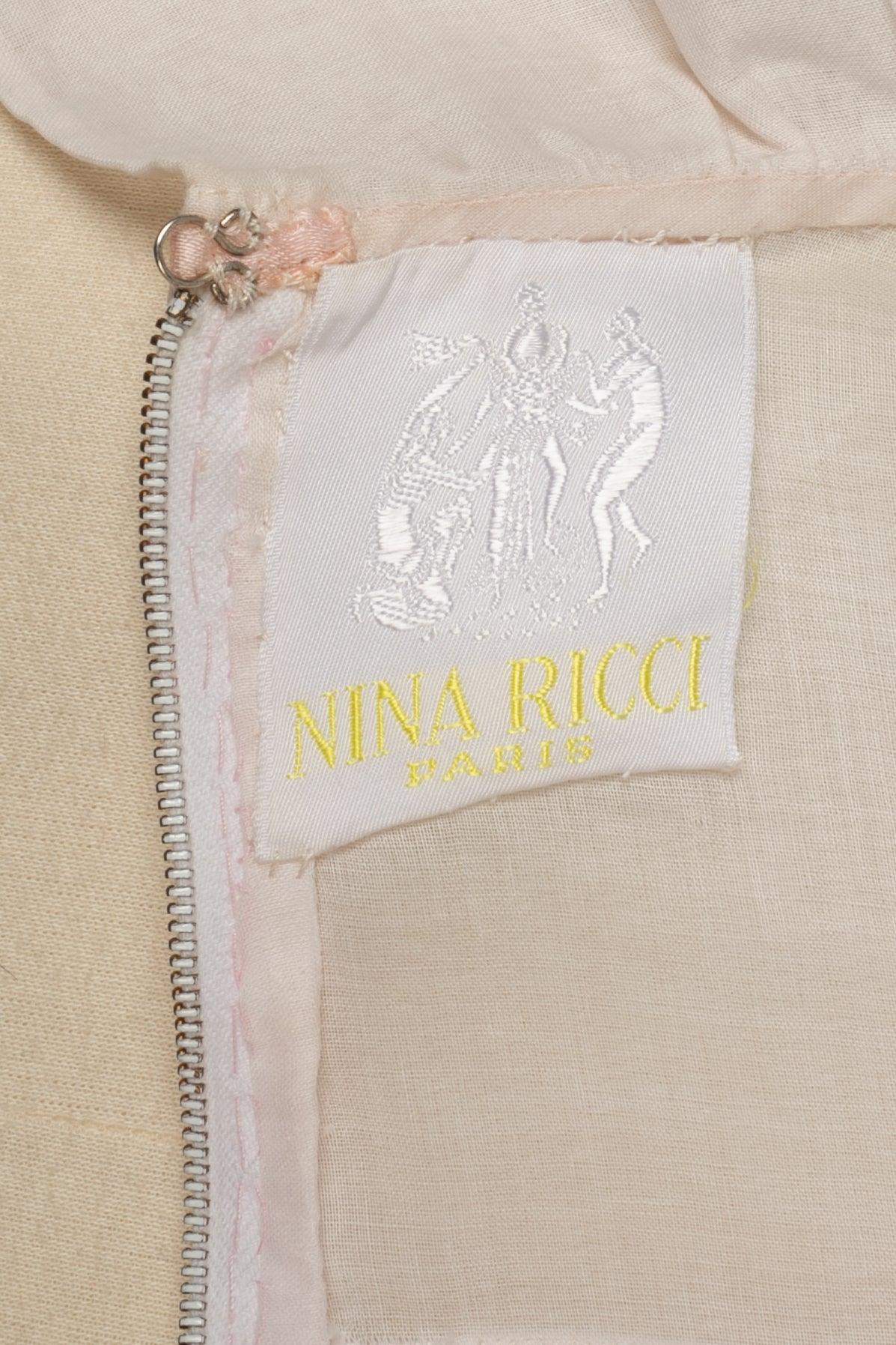 Nina Ricci Flounced Top in White and Pale Pink Tones For Sale 3