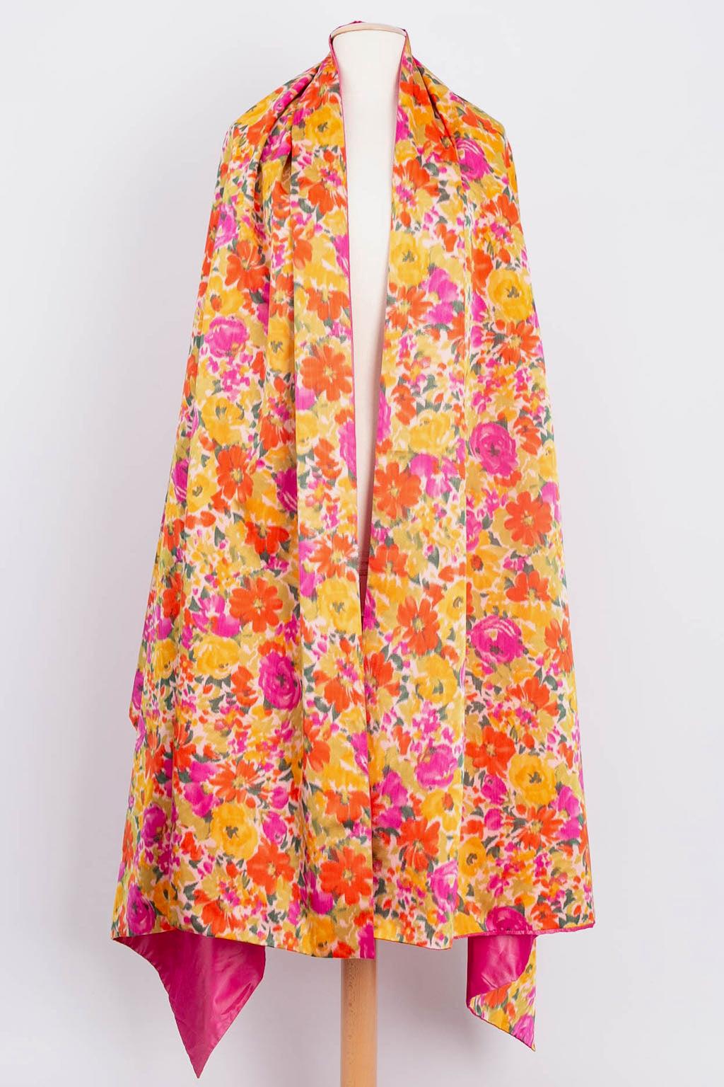 Nina Ricci Flower Silk Dress and its Stole For Sale 11