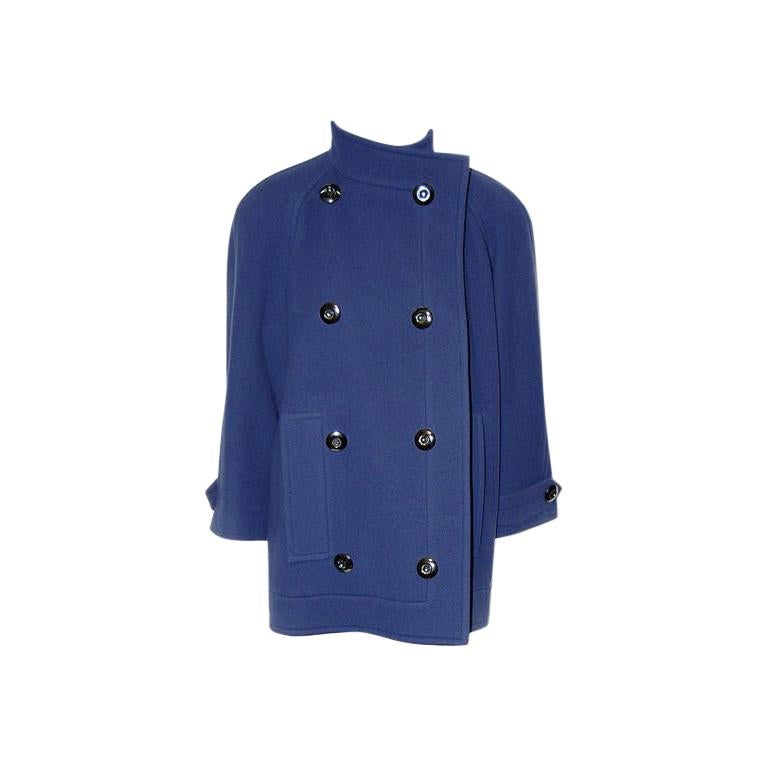 Nina Ricci French blue wool double breasted sculpted jacket