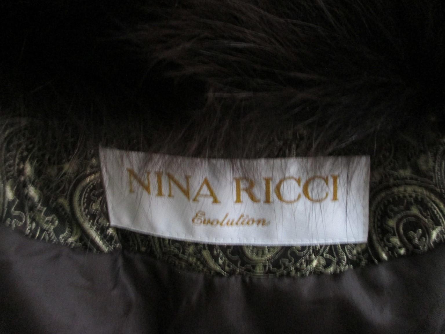 Black Nina Ricci Gold Green Après Ski Jacket  Fox Fur