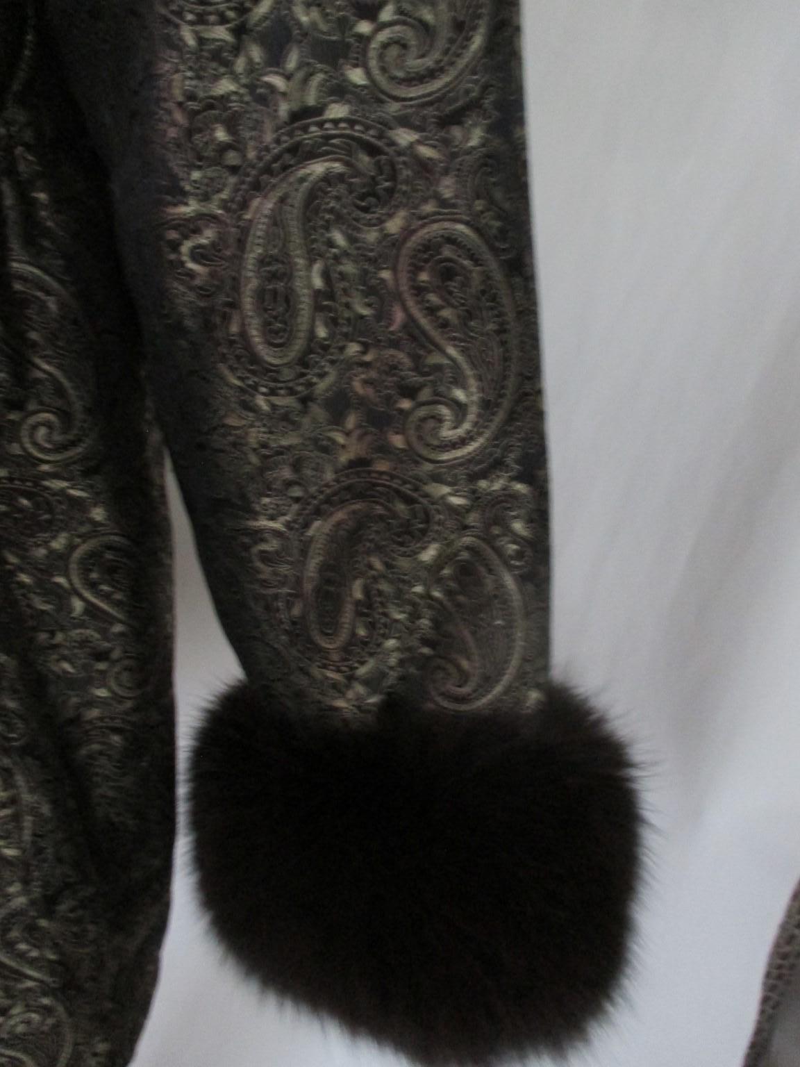 Women's or Men's Nina Ricci Gold Green Après Ski Jacket  Fox Fur