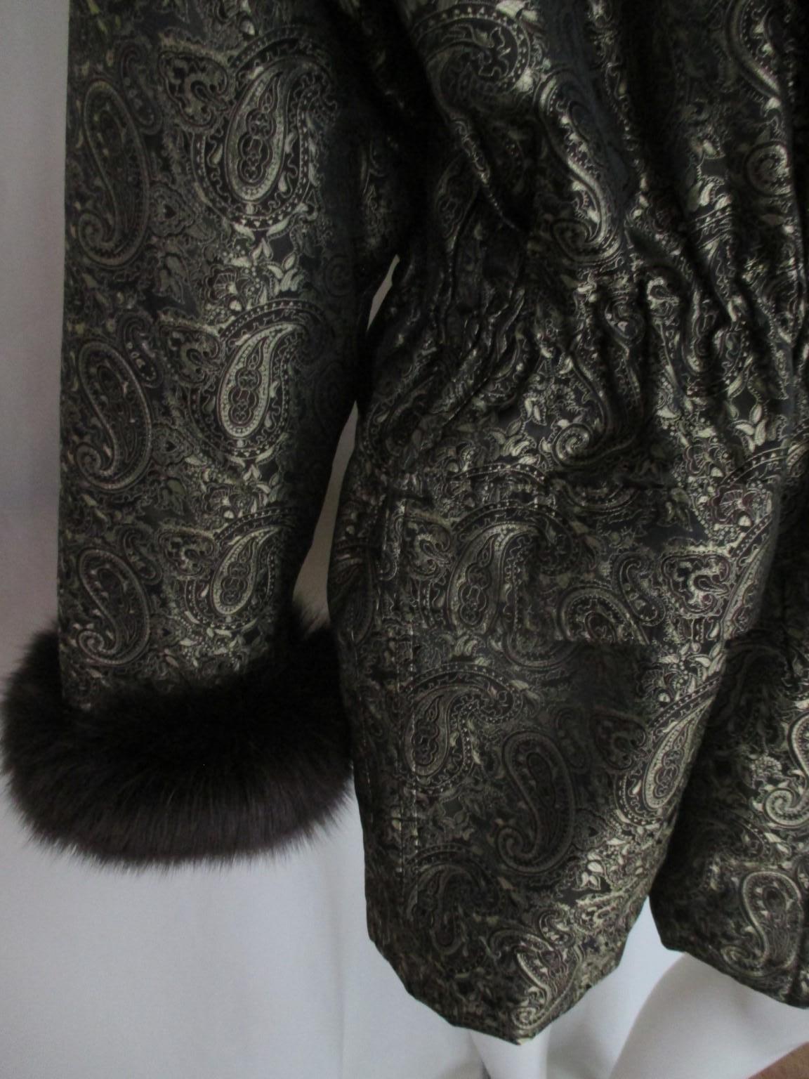 Nina Ricci Gold Green Après Ski Jacket  Fox Fur 1