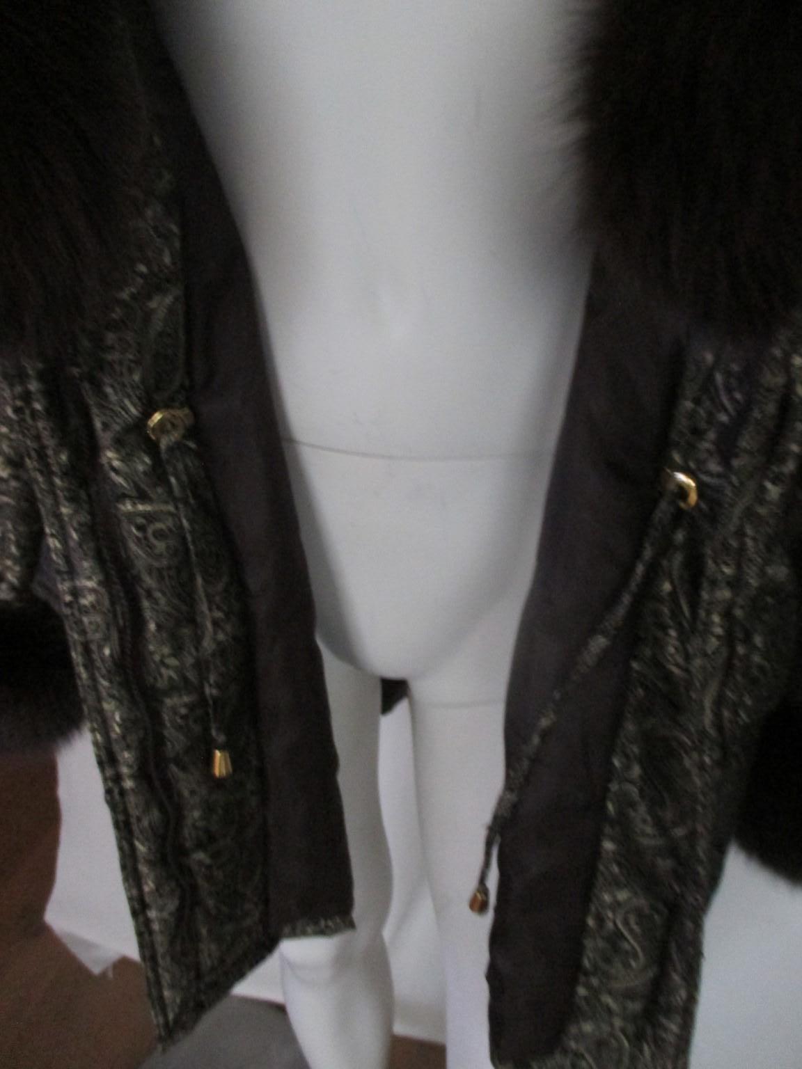 Nina Ricci Gold Green Après Ski Jacket  Fox Fur 4