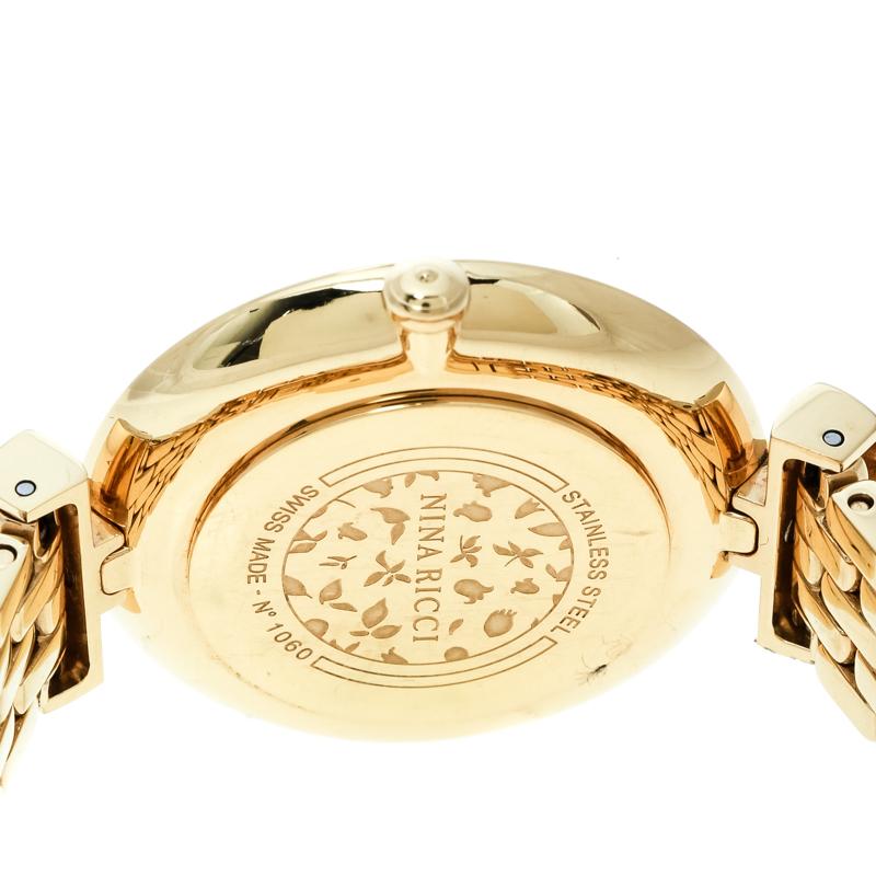 Nina Ricci Gold-Plated Stainless Steel Classic NR60055SM Women's Wristwatch 32mm 2