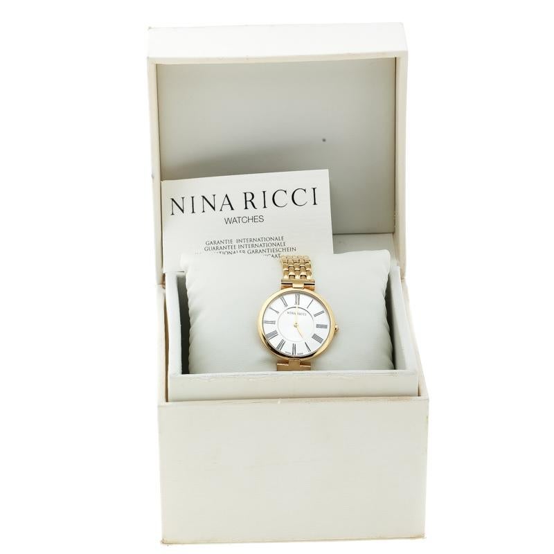 Nina Ricci Gold-Plated Stainless Steel Classic NR60055SM Women's Wristwatch 32mm 4