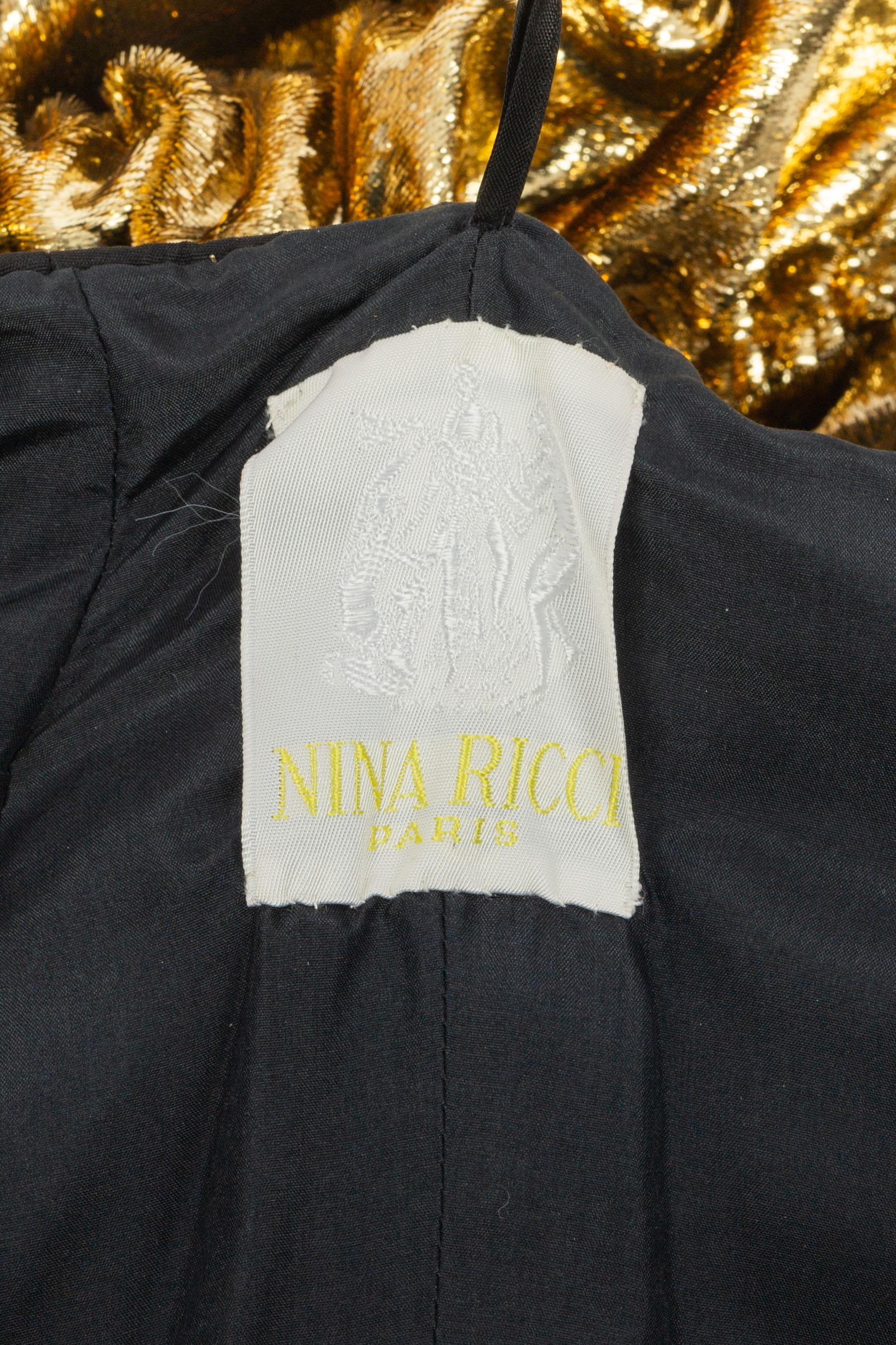 Abito dorato Nina Ricci Haute Couture in vendita 5