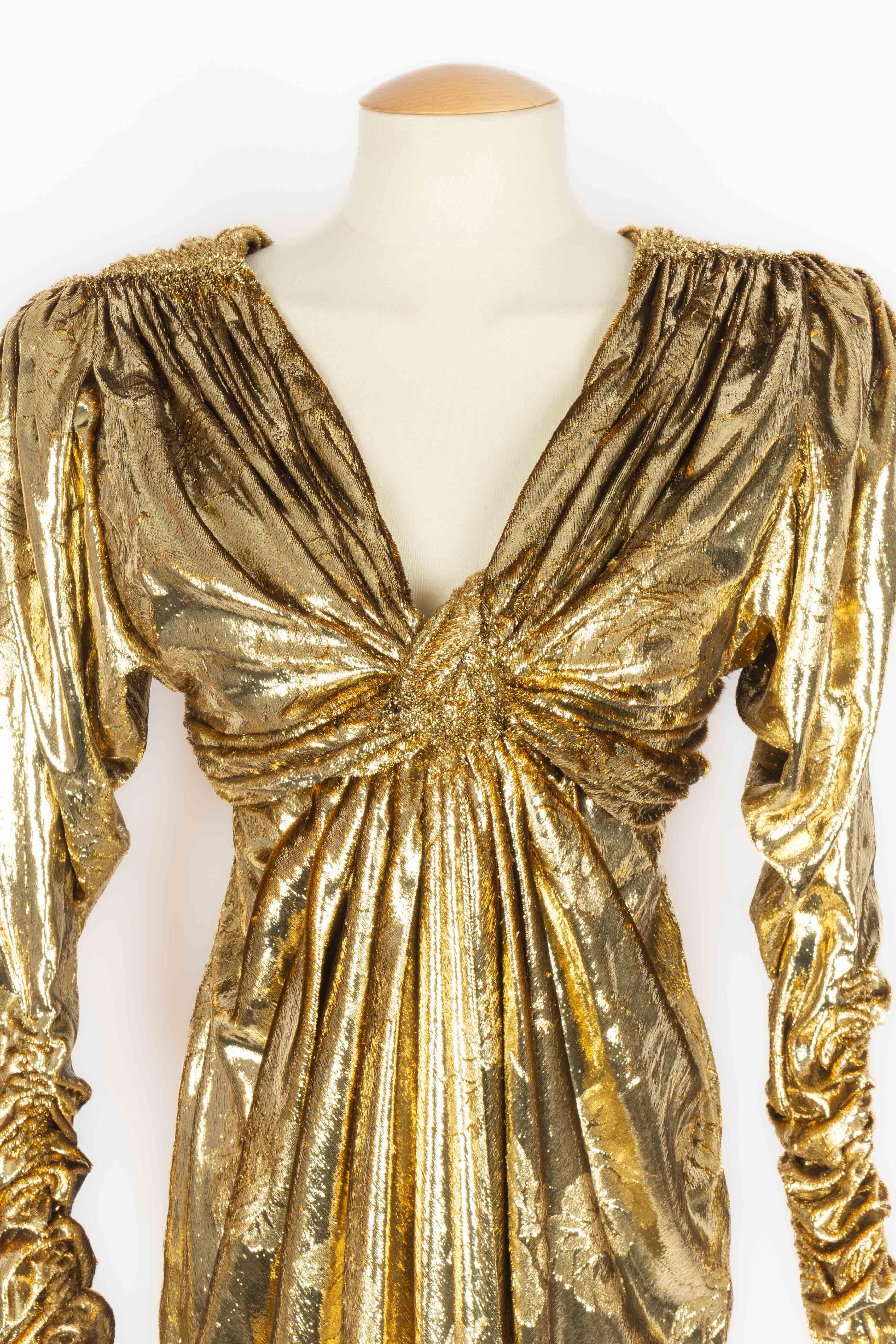 Marrone Abito dorato Nina Ricci Haute Couture in vendita