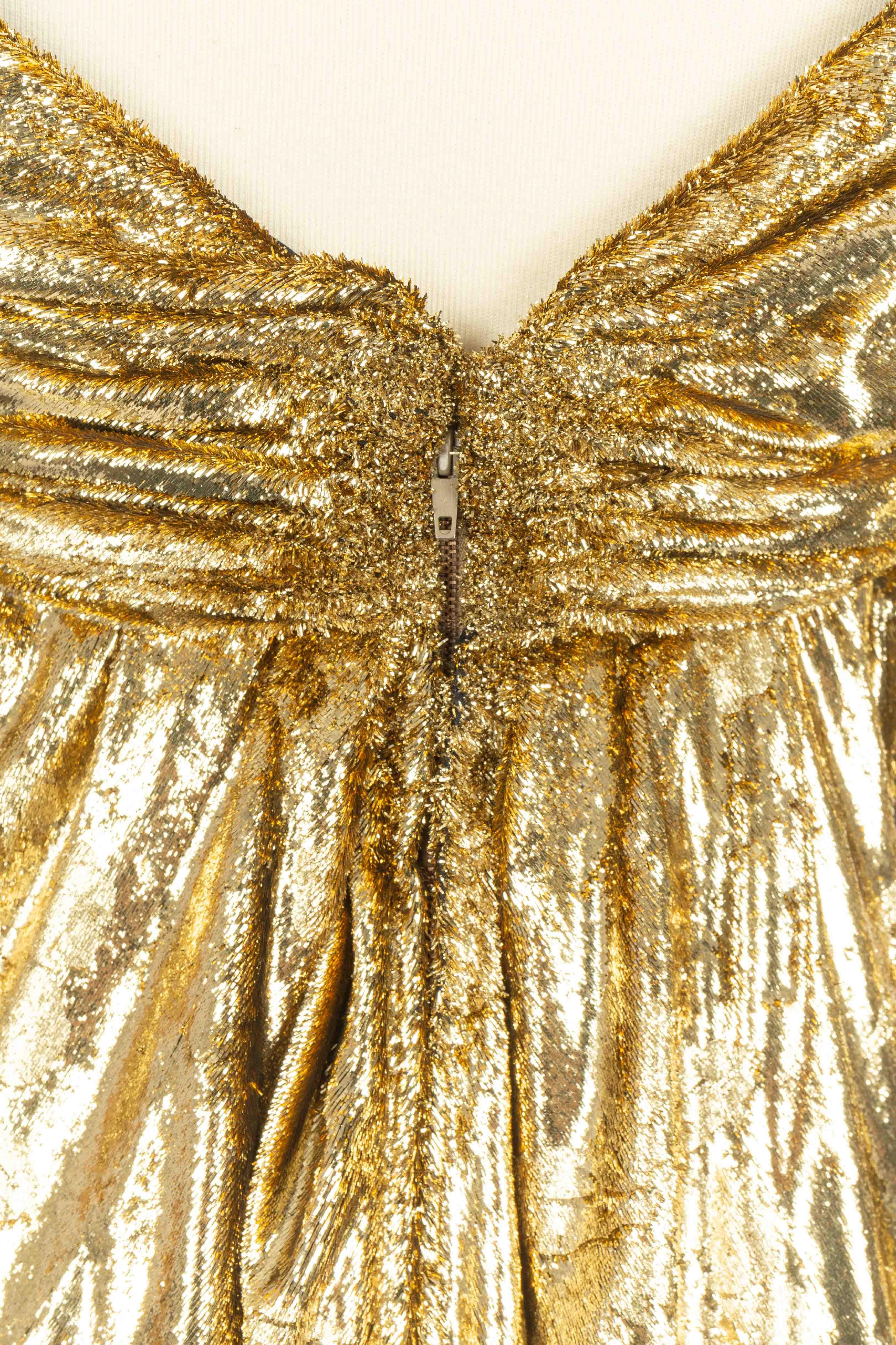 Abito dorato Nina Ricci Haute Couture in vendita 2