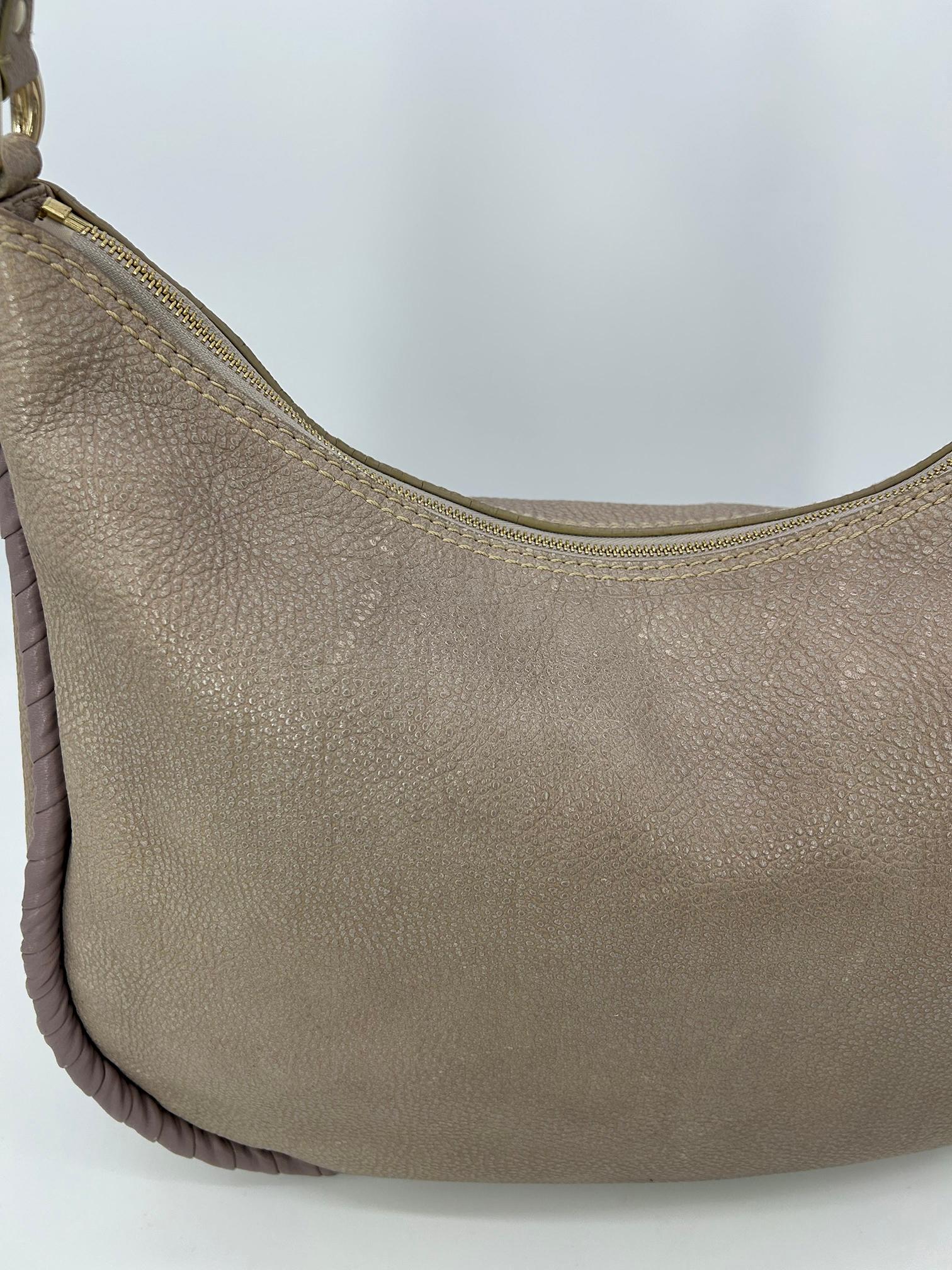 Nina Ricci Gray Leather Hobo Shoulder Bag For Sale 9