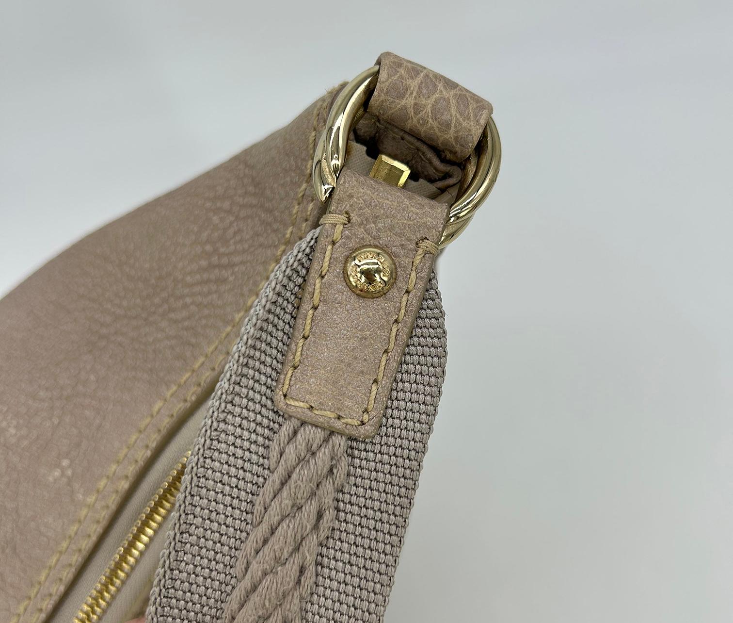 Nina Ricci Gray Leather Hobo Shoulder Bag For Sale 10