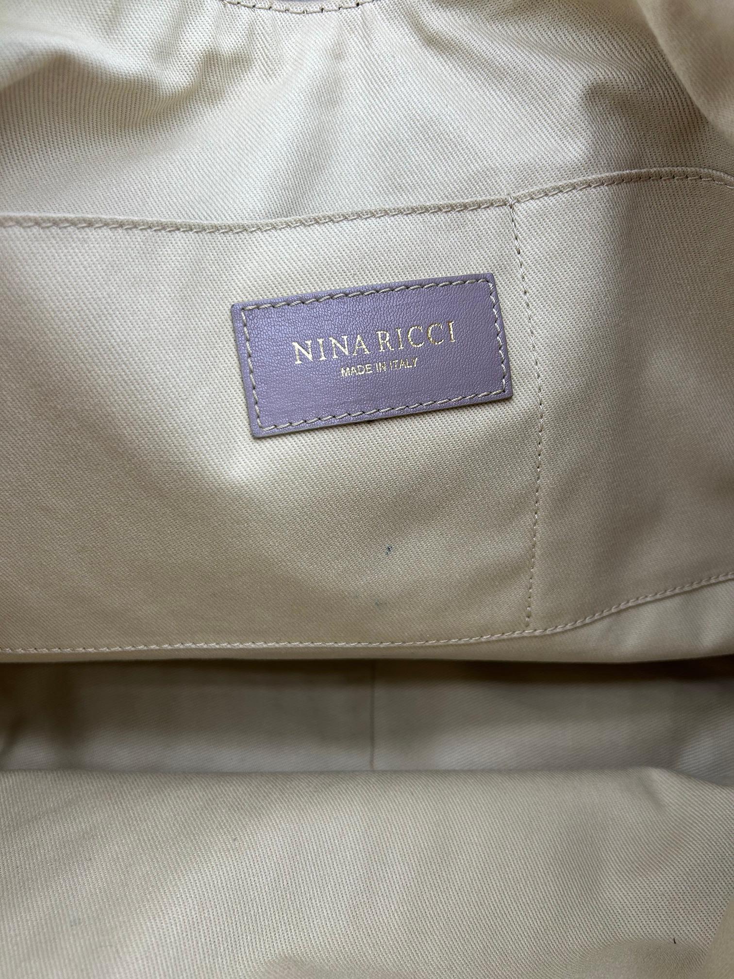 Nina Ricci Gray Leather Hobo Shoulder Bag For Sale 12