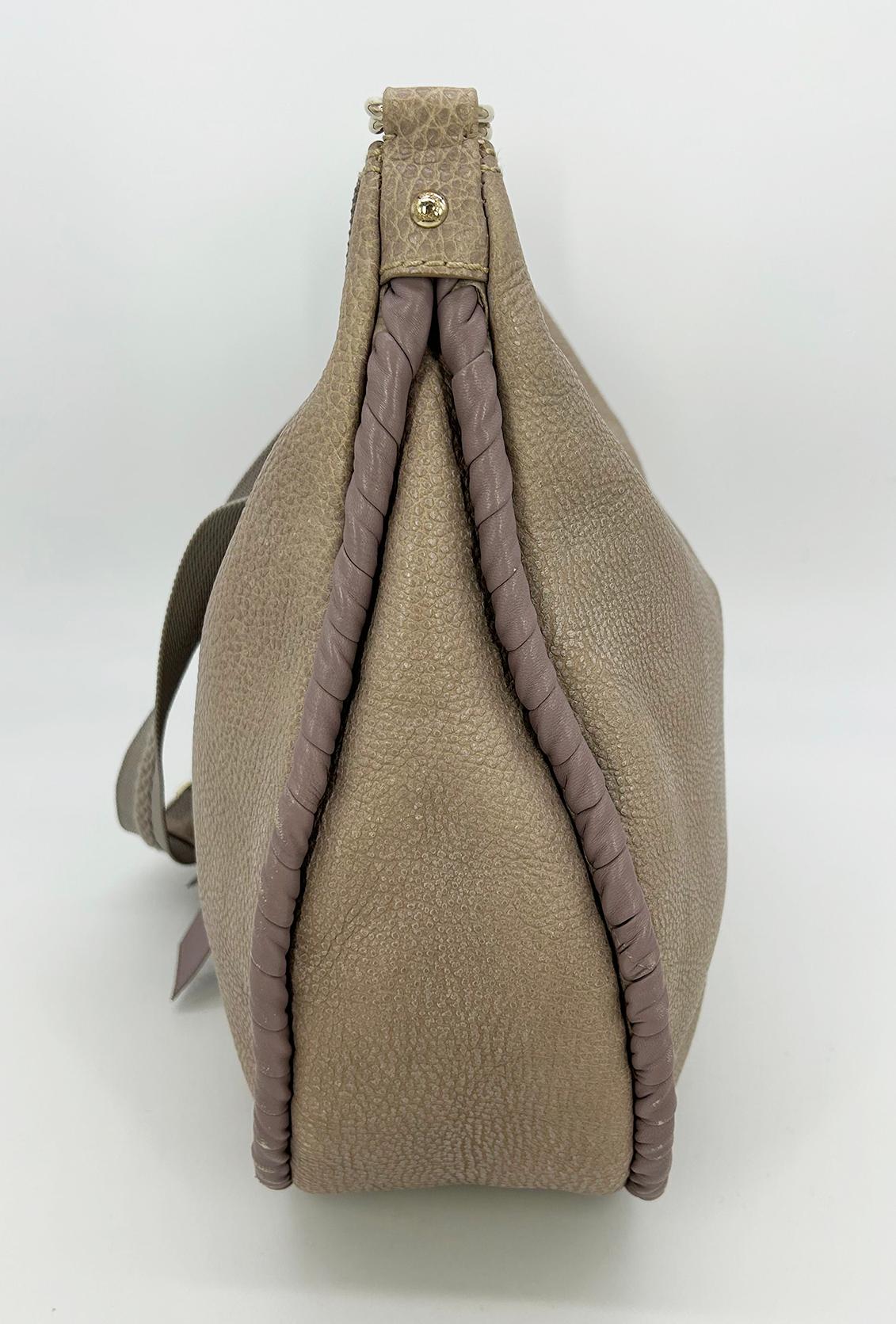 Brown Nina Ricci Gray Leather Hobo Shoulder Bag For Sale