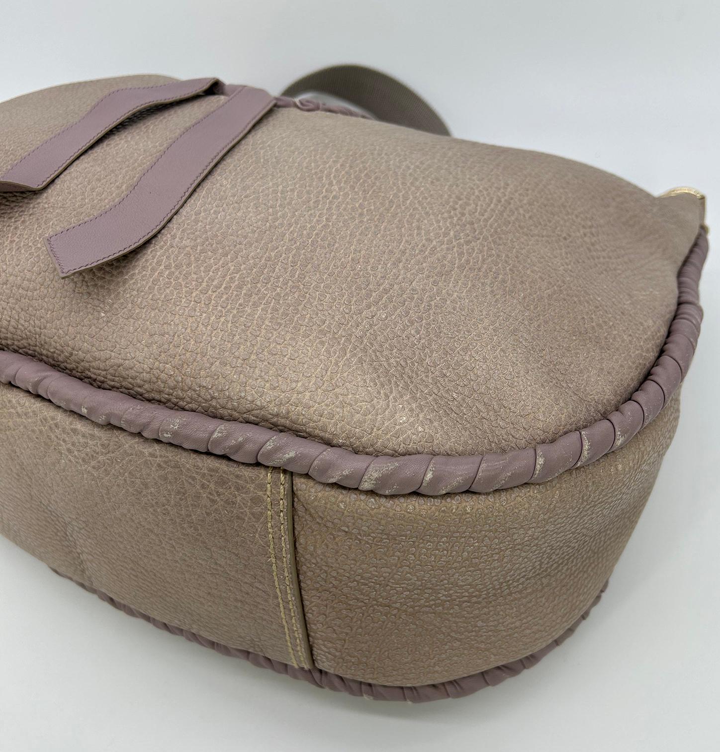Women's Nina Ricci Gray Leather Hobo Shoulder Bag For Sale