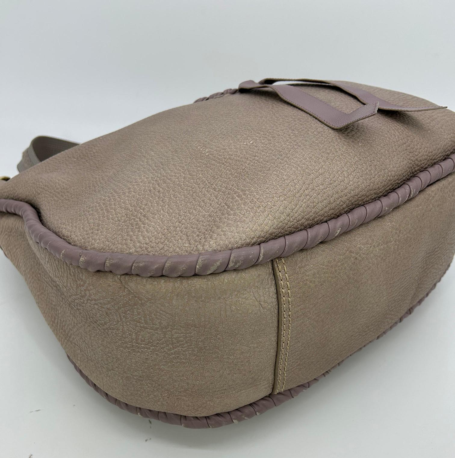 Nina Ricci Gray Leather Hobo Shoulder Bag For Sale 1