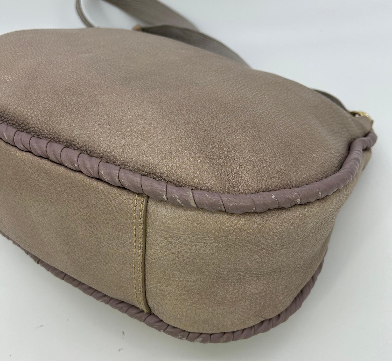 Nina Ricci Gray Leather Hobo Shoulder Bag For Sale 2
