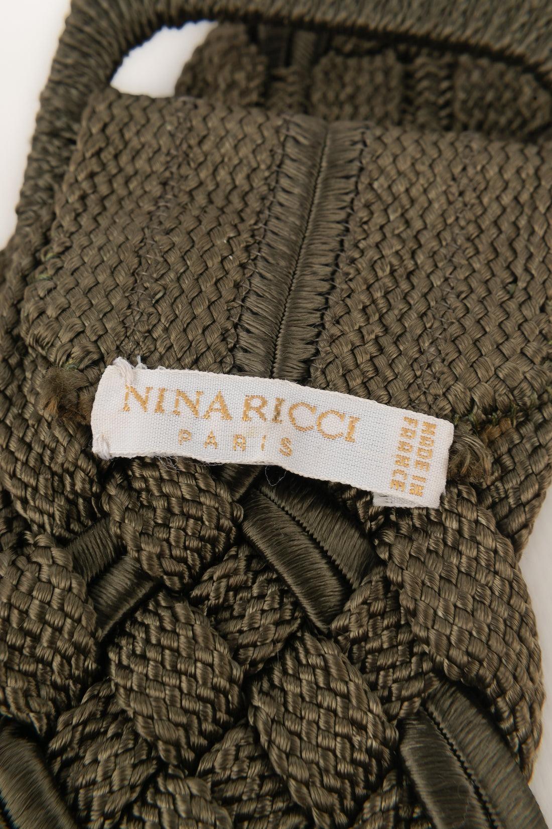 Nina Ricci Green Braided Belt In Good Condition For Sale In SAINT-OUEN-SUR-SEINE, FR