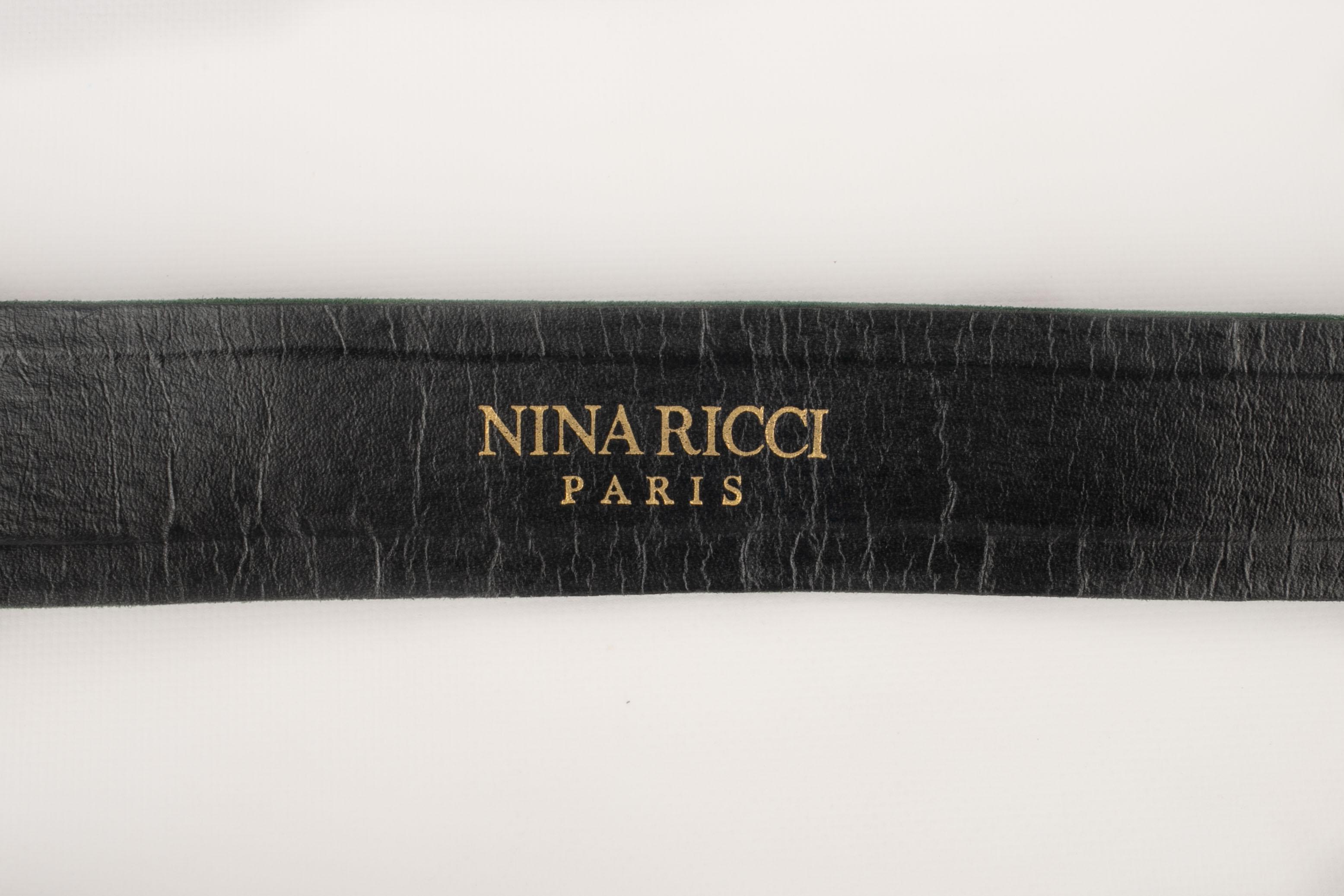 NINA RICCI Grüner Vintage-Gürtel im Angebot 4