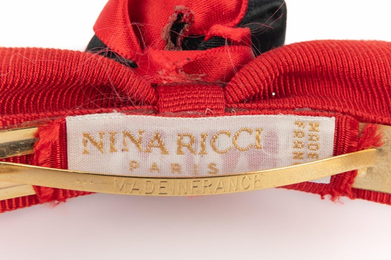 Barrette Vintage Nina Ricci Paris - Couleur Marron Doré - Occasion