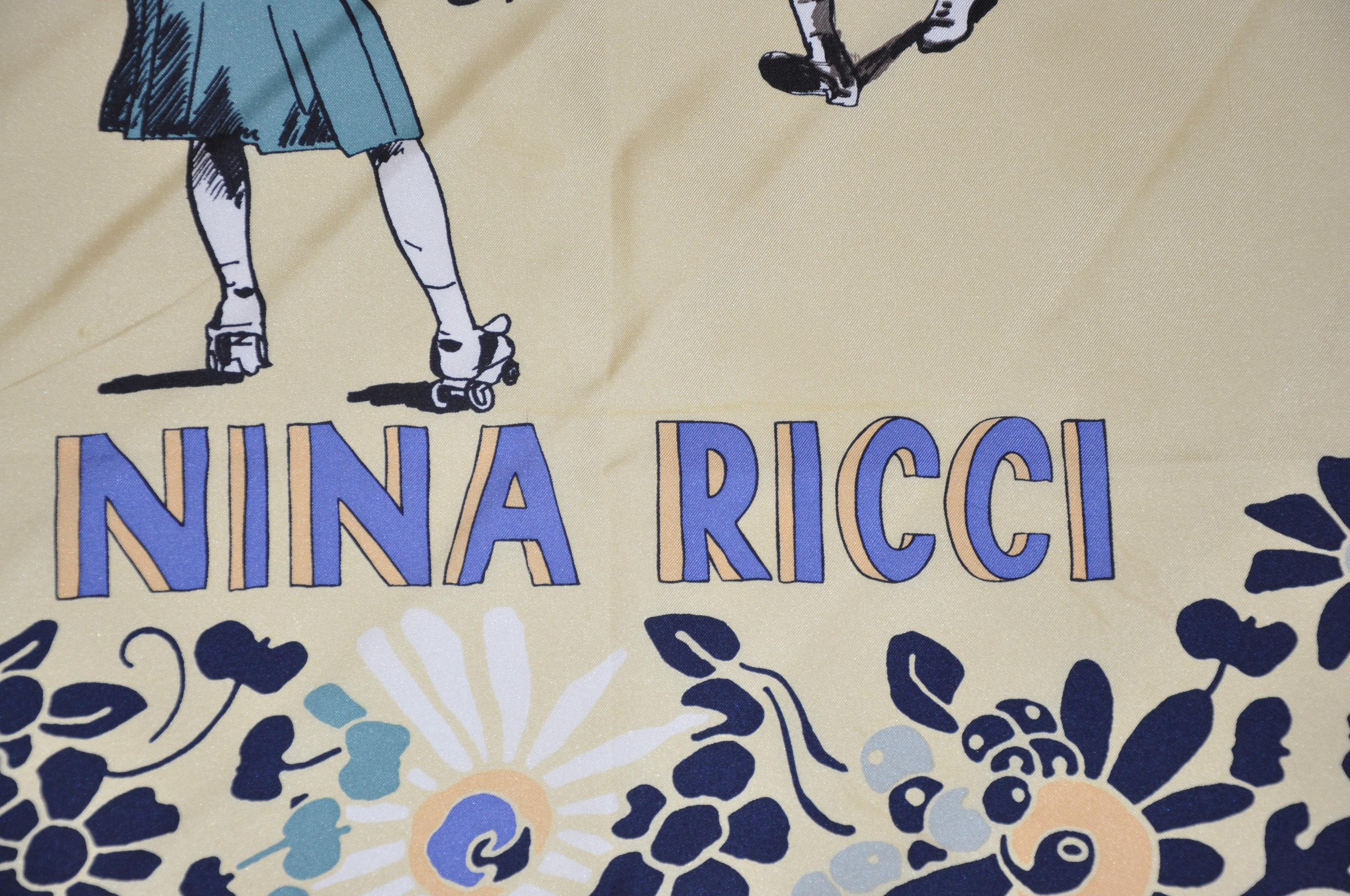 Nina Ricci - Écharpe en soie « Happy Family » (Femme heureuse) en vente 3
