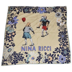 Vintage Nina Ricci "Happy Family" Silk Scarf