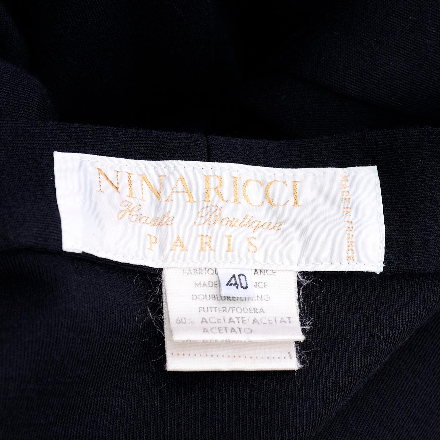 Nina Ricci Haute Boutique Black Evening Cardigan Top With Fringe 2