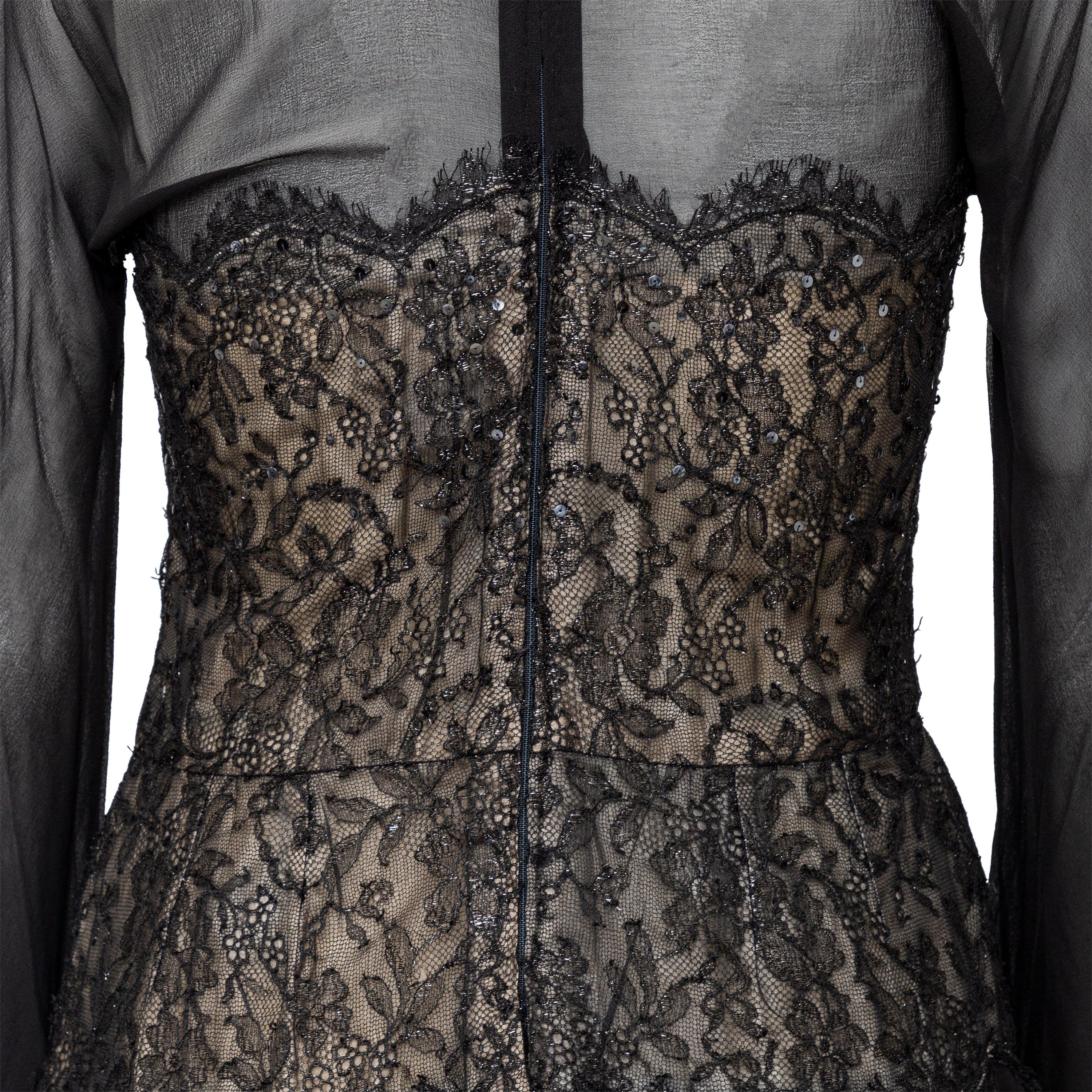 Nina Ricci Haute Boutique Chiffonkleid - 70er Jahre im Angebot 1