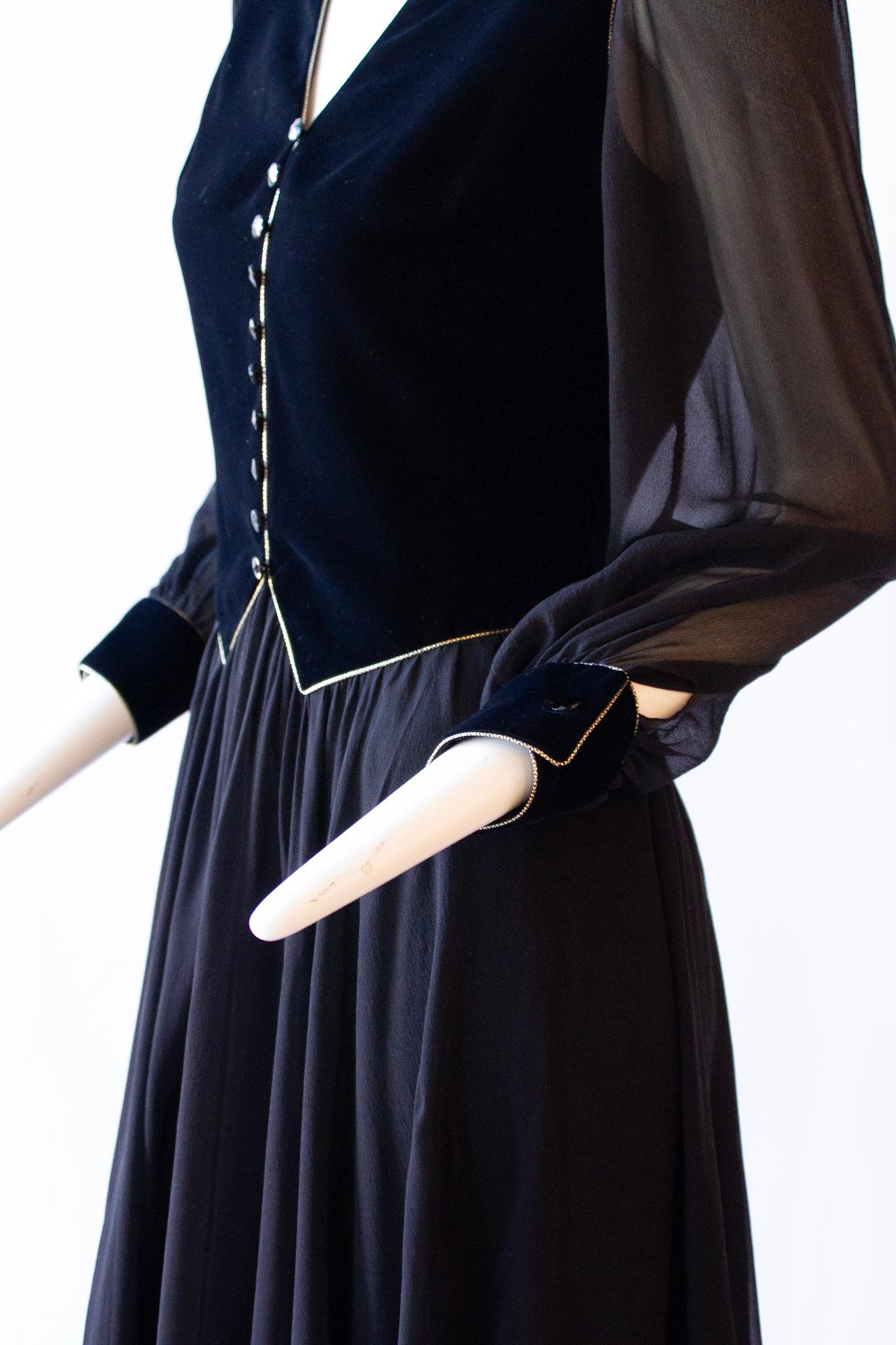 Women's NINA RICCI Haute Boutique Paris Black Dress, Circa 1990s For Sale