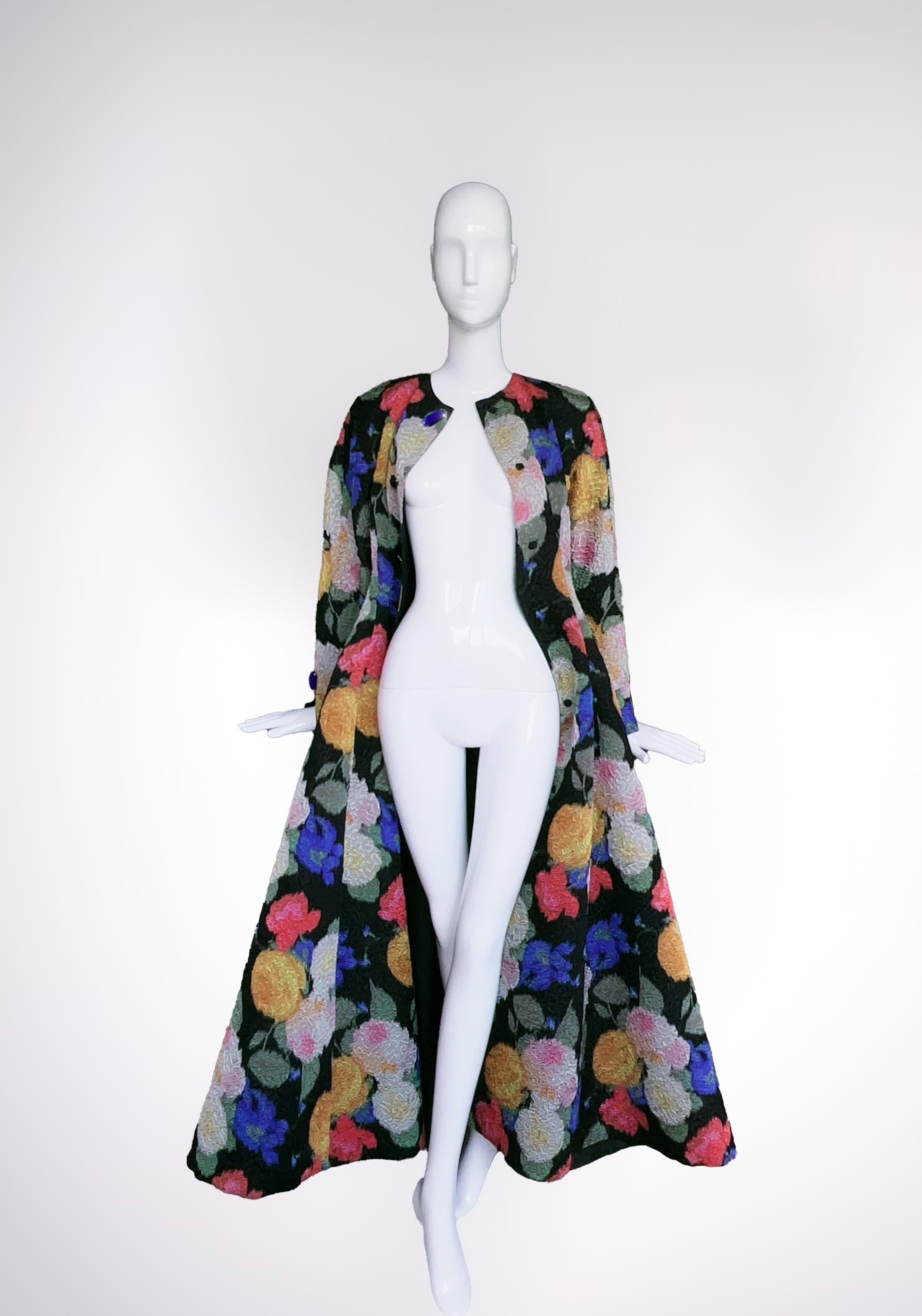 Nina Ricci Haute Couture 1993/94 Spectacular Evening Dress Coat Gown For Sale 5