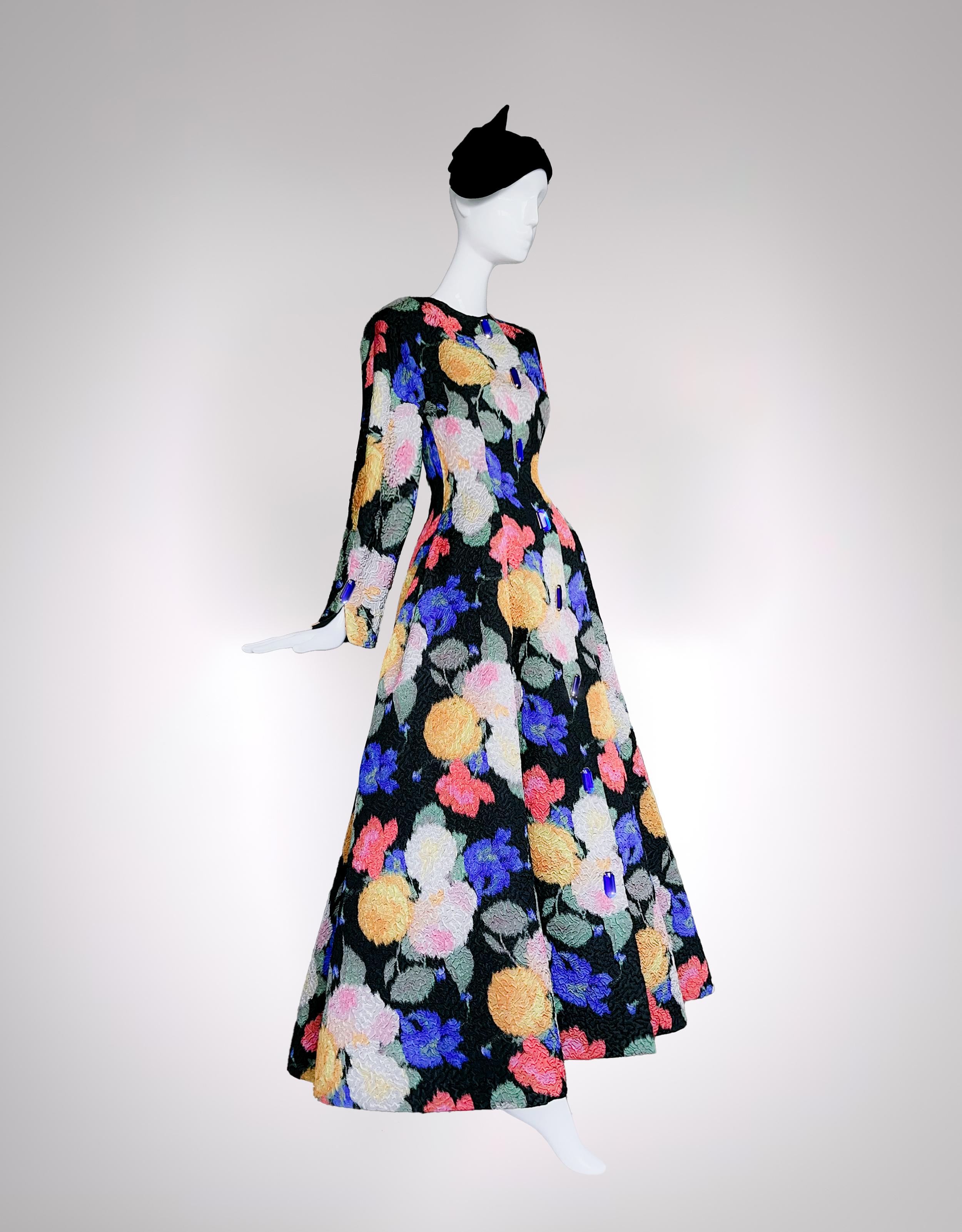 Women's Nina Ricci Haute Couture 1993/94 Spectacular Evening Dress Coat Gown For Sale
