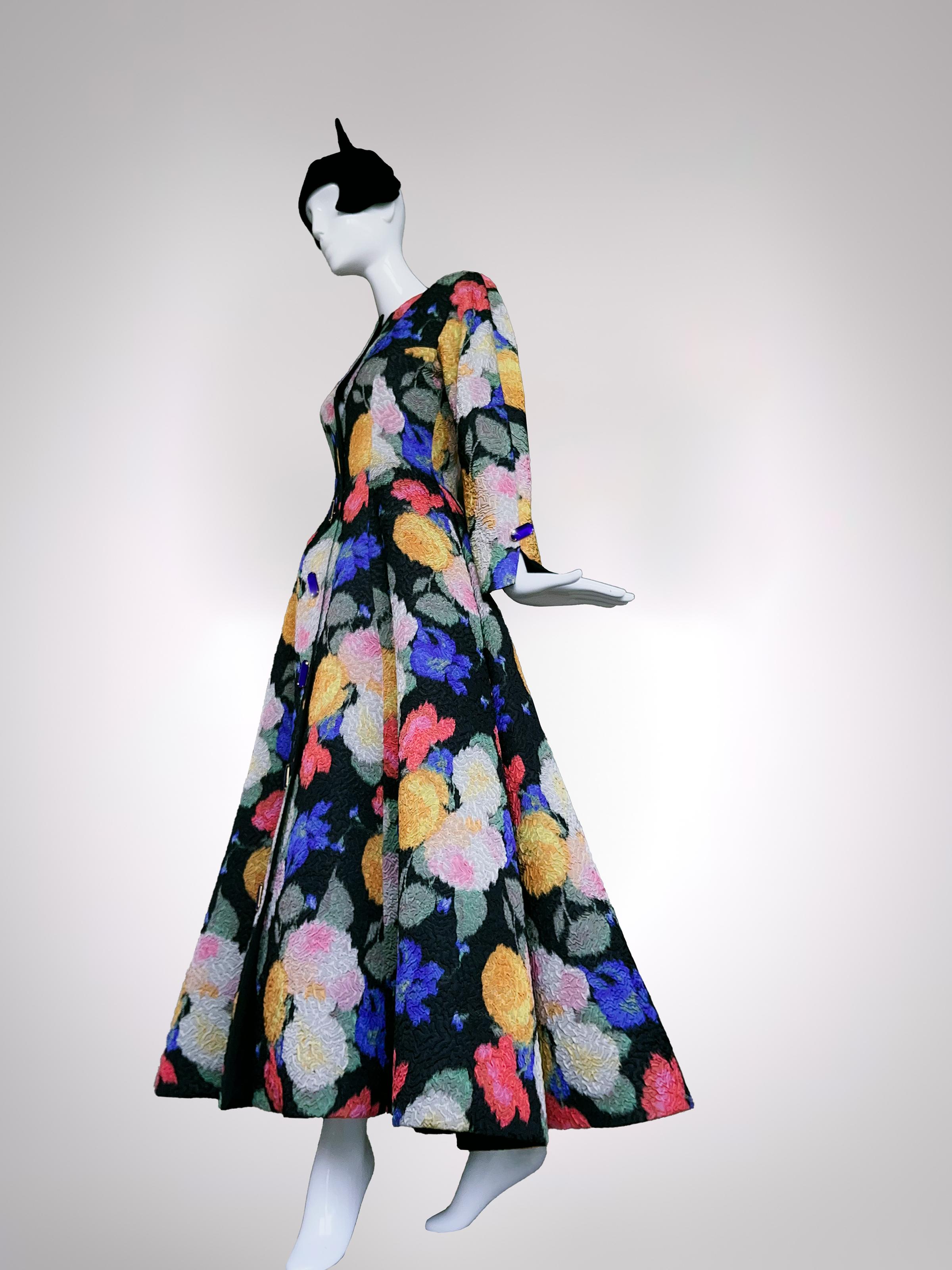 Nina Ricci Haute Couture 1993/94 Spectacular Evening Dress Coat Gown For Sale 1