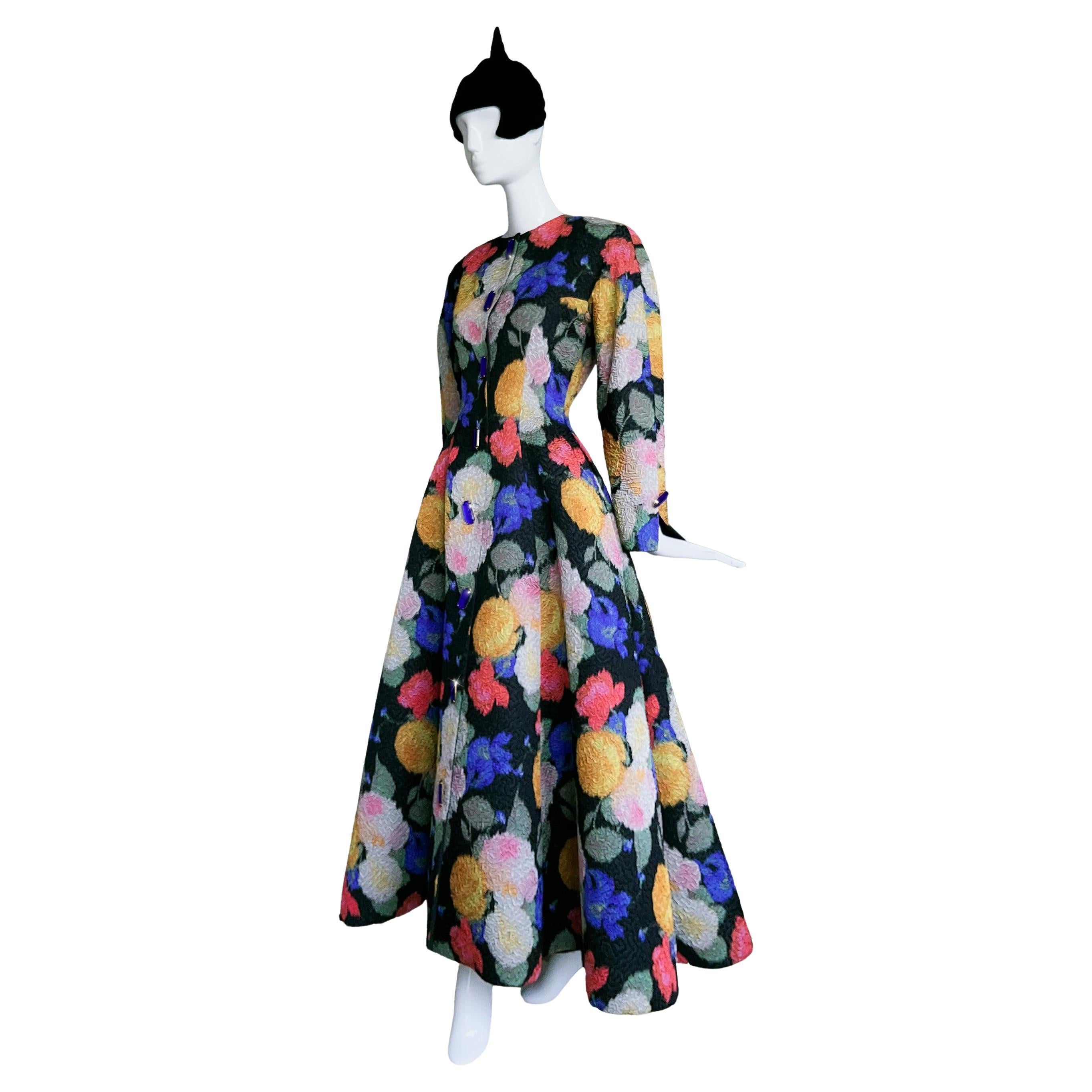 Nina Ricci Haute Couture 1993/94 Spectacular Evening Dress Coat Gown For Sale