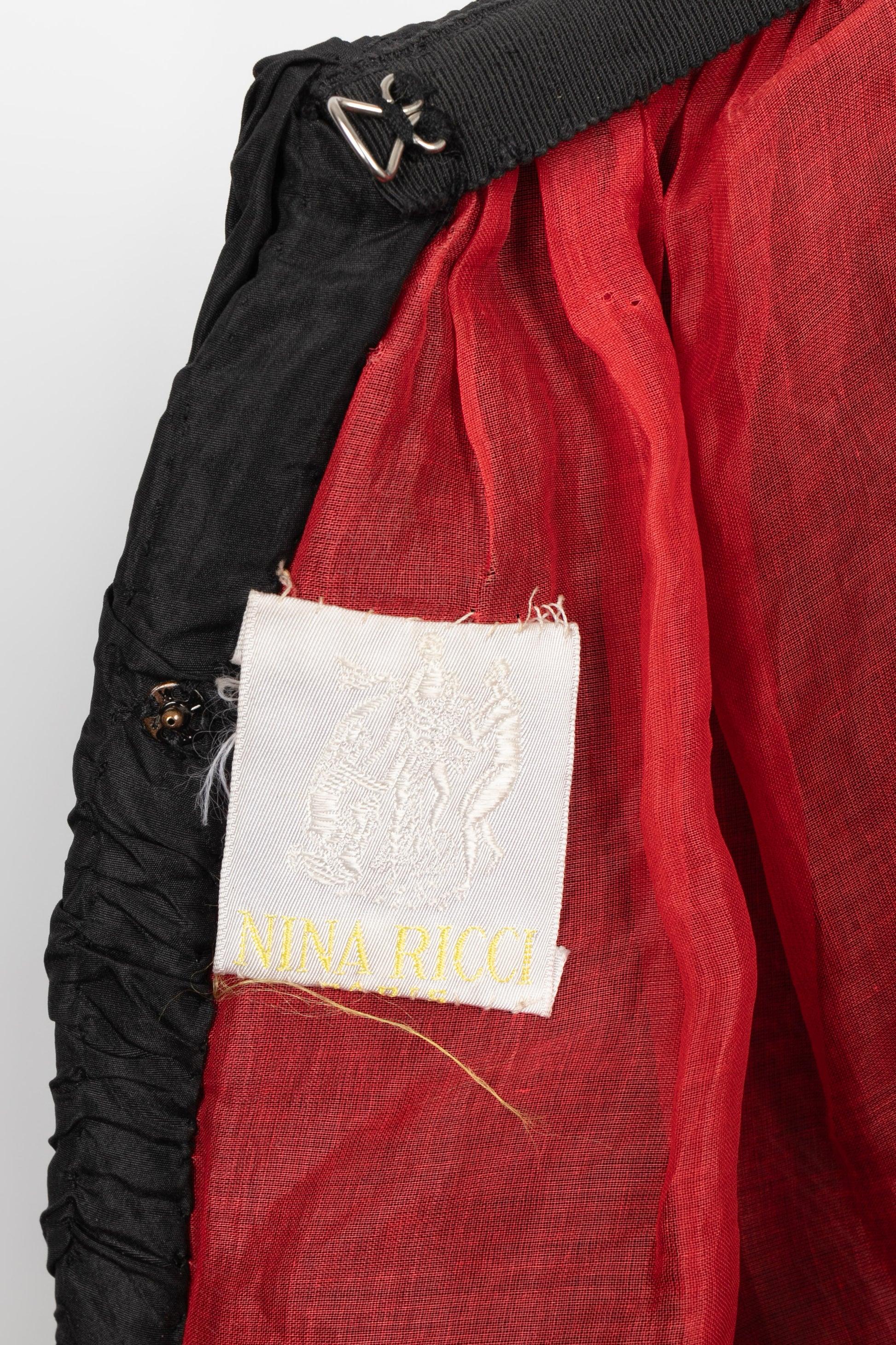 Nina Ricci Haute Couture Circle Skirt Covered with Black Taffeta For Sale 2