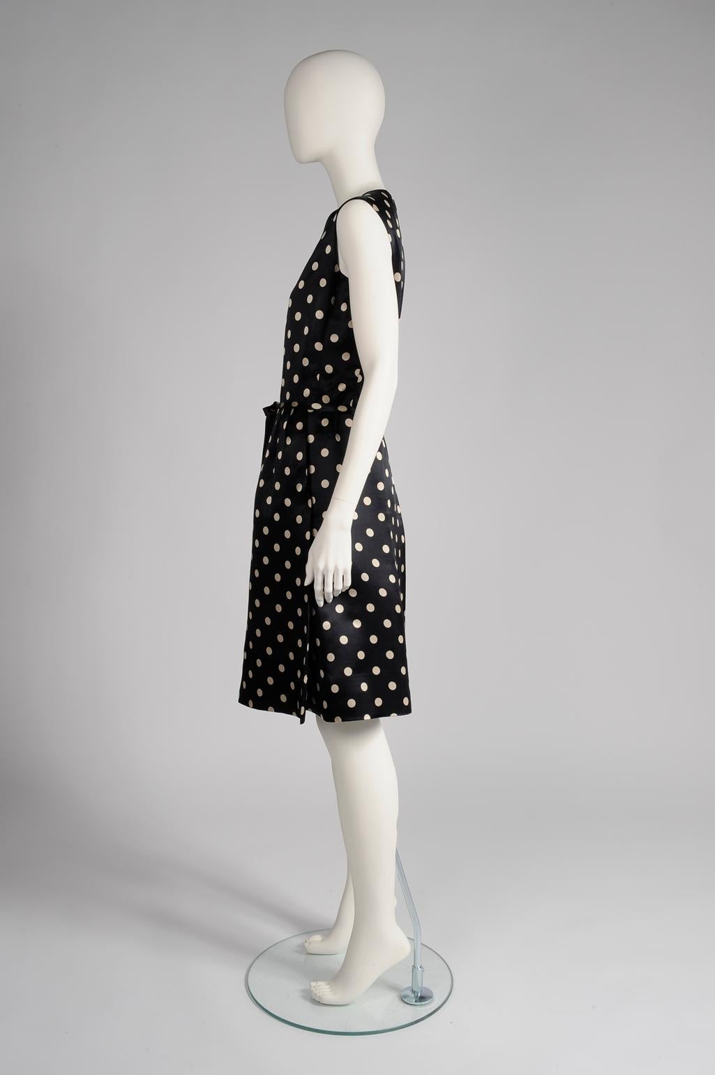 Nina Ricci Haute Couture Polka Dot Dress & Coat Ensemble  For Sale 2