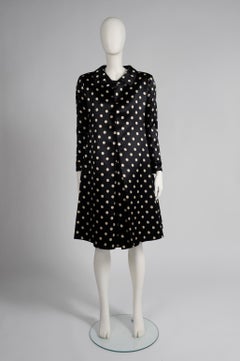 Nina Ricci Haute Couture Polka Dot Dress & Coat Ensemble
