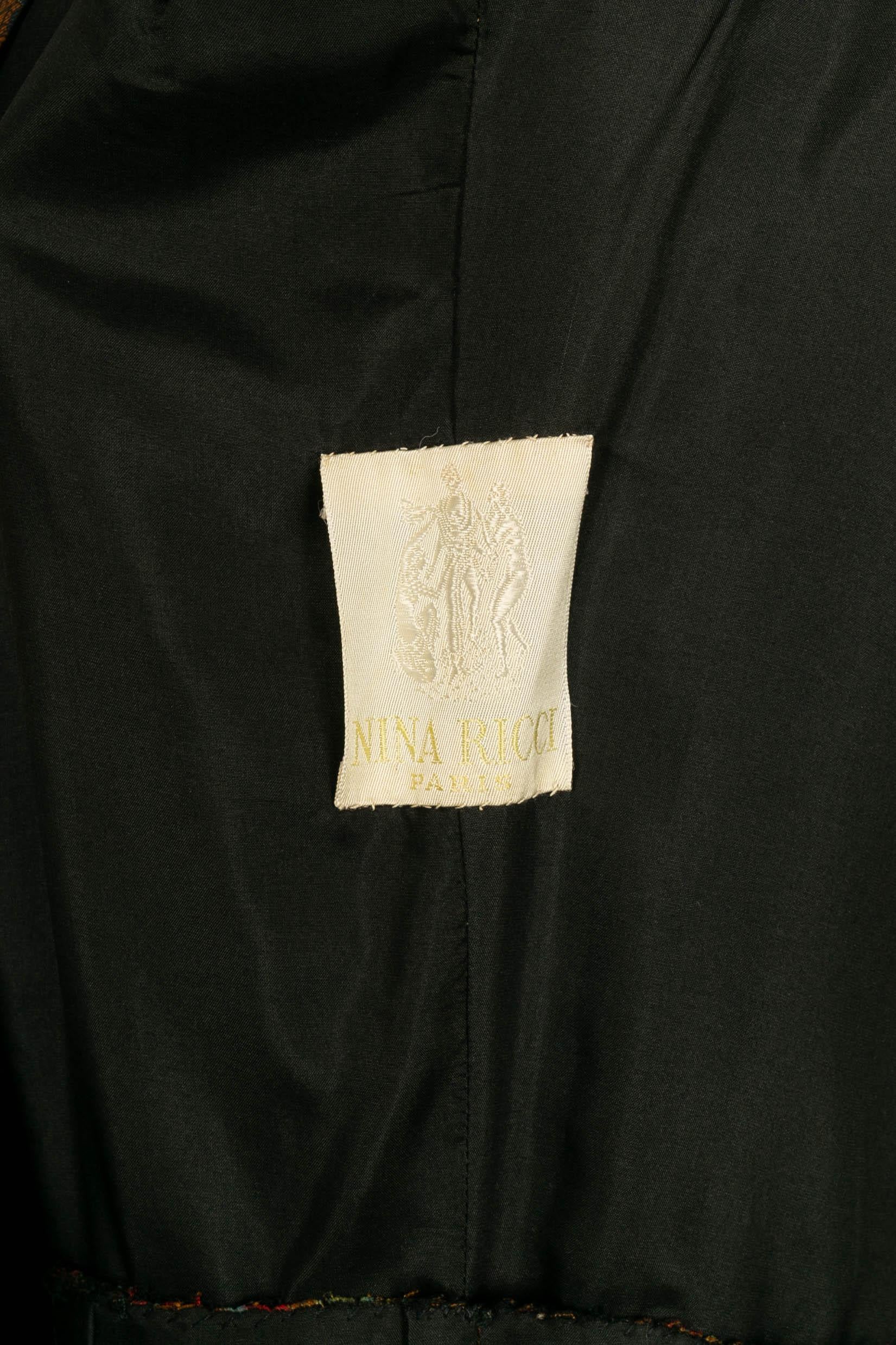 Nina Ricci Haute Couture Set aus Kleid, Gürtel und bedruckter Seidenjacke im Angebot 10